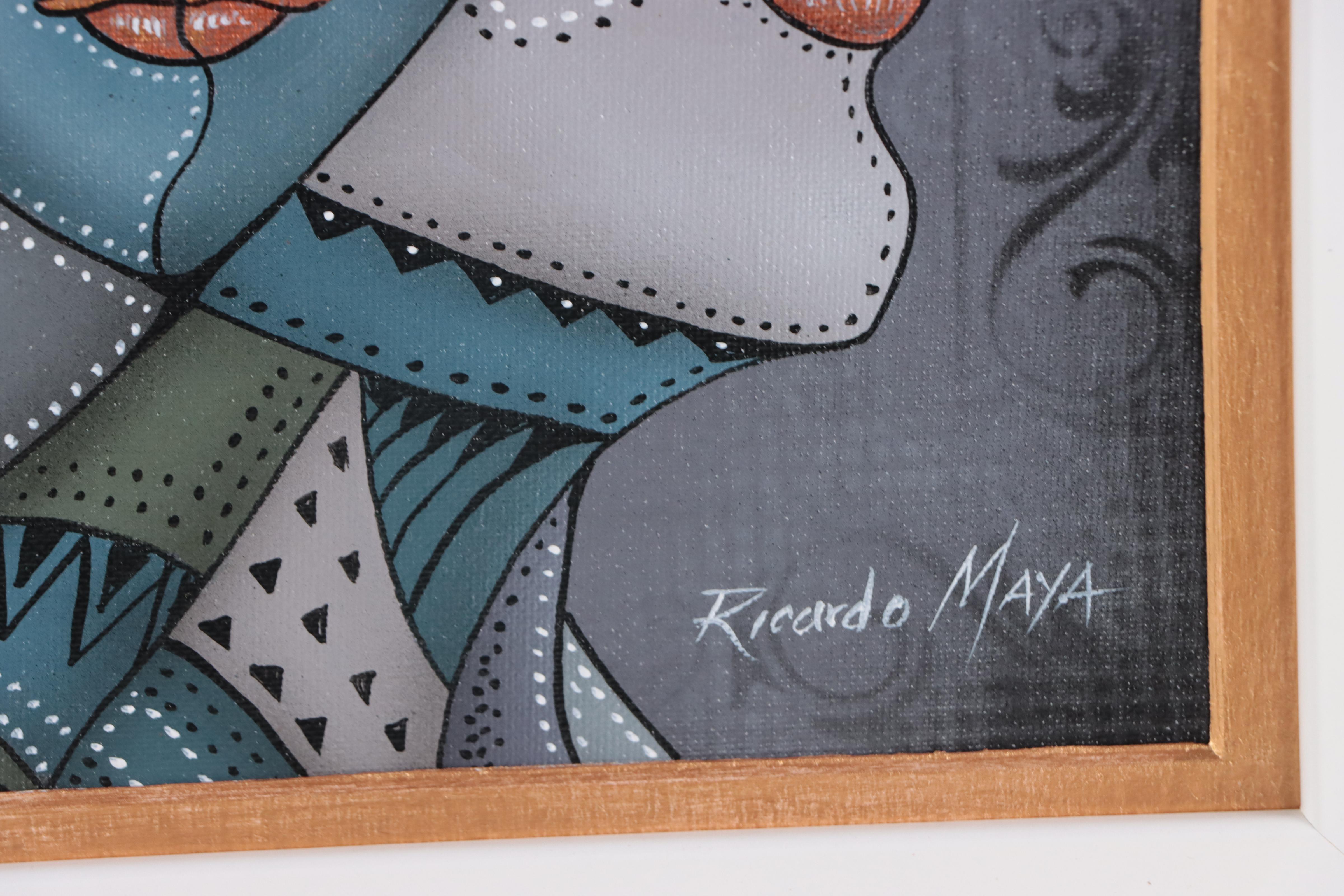 Ricardo Maya Acrylic Portrait, 21st Century