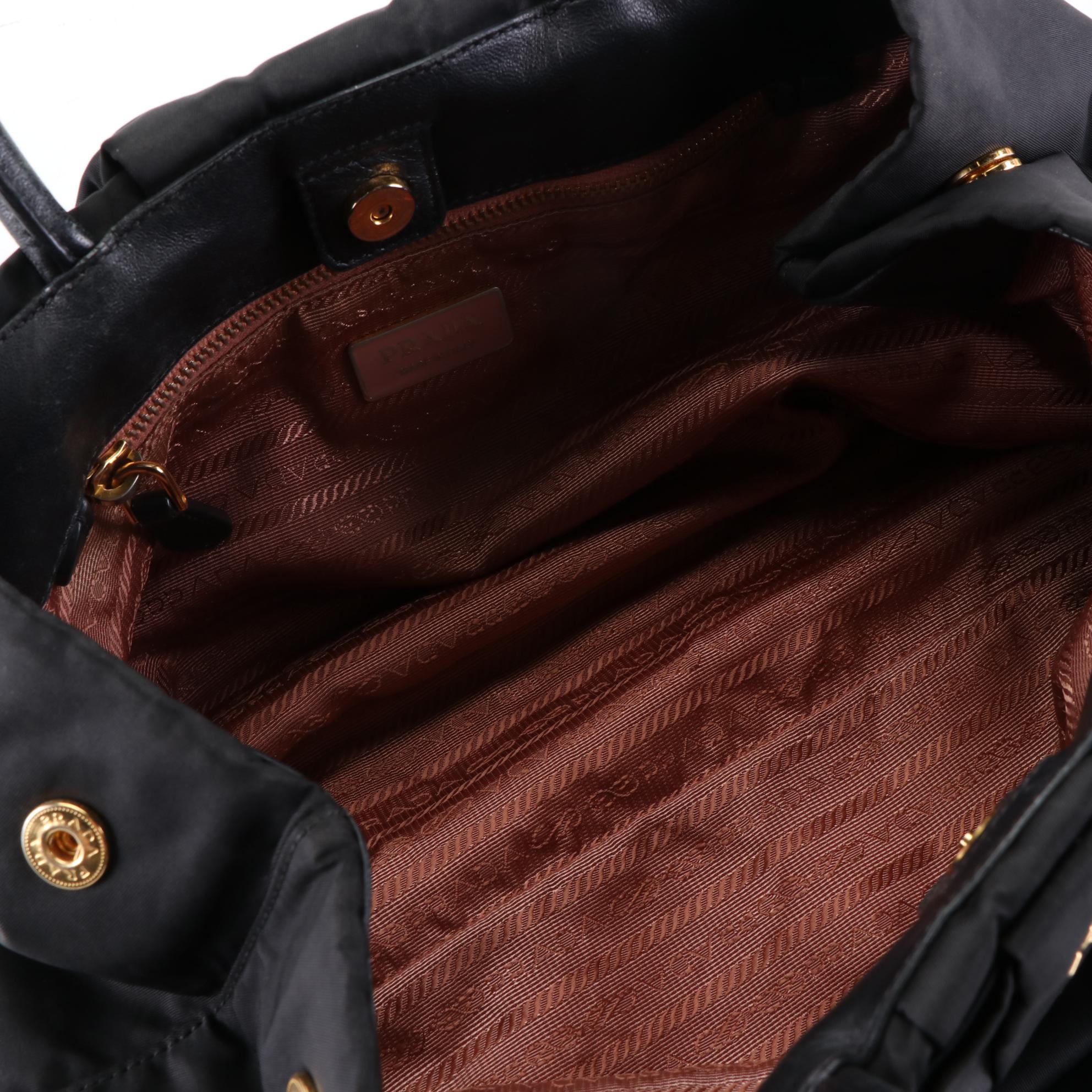 Prada Fiocco Bow Bag in Tessuto Nylon and Leather