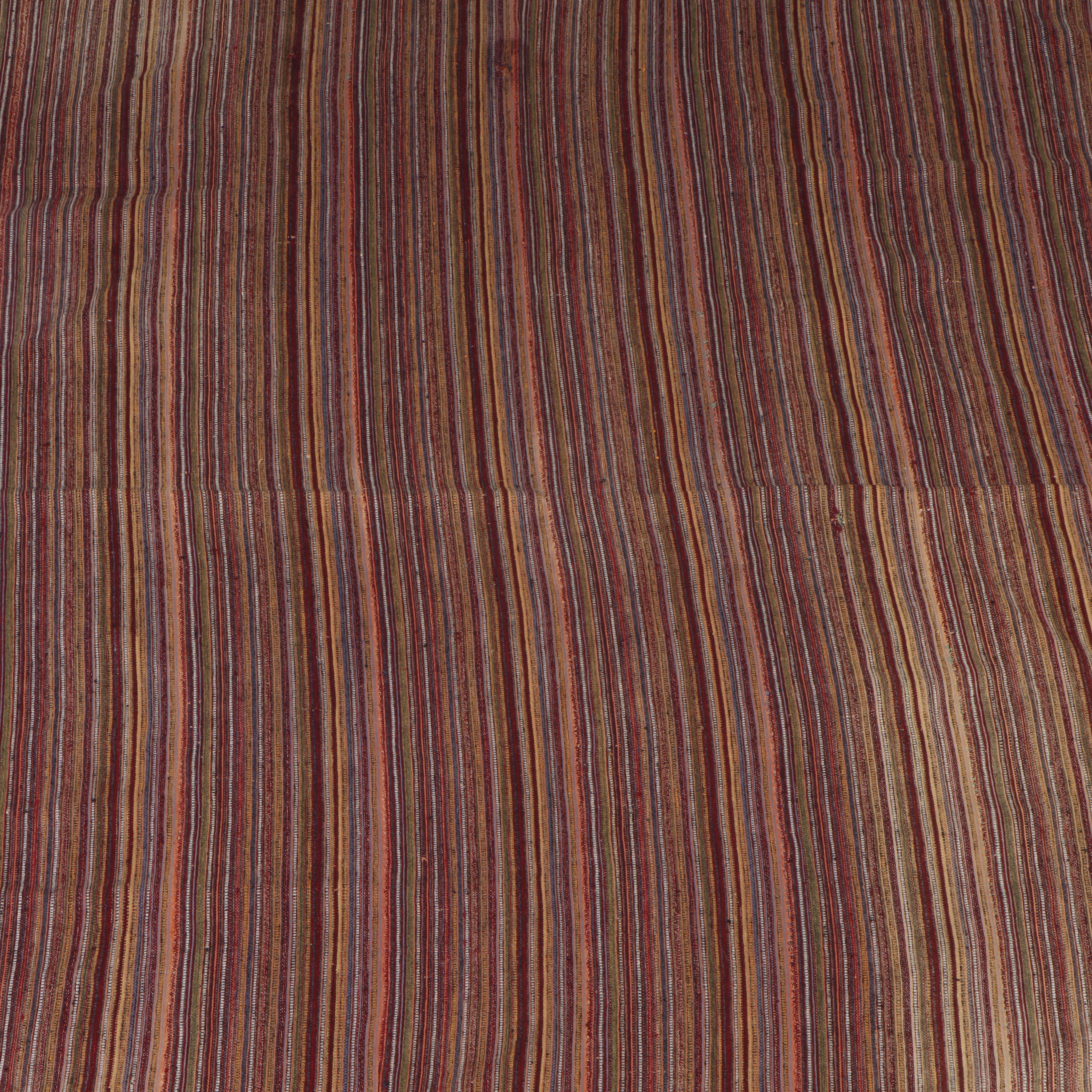 6'11 x 7'4 Handwoven Shahsevan Kilim Jejim Striped Area Rug