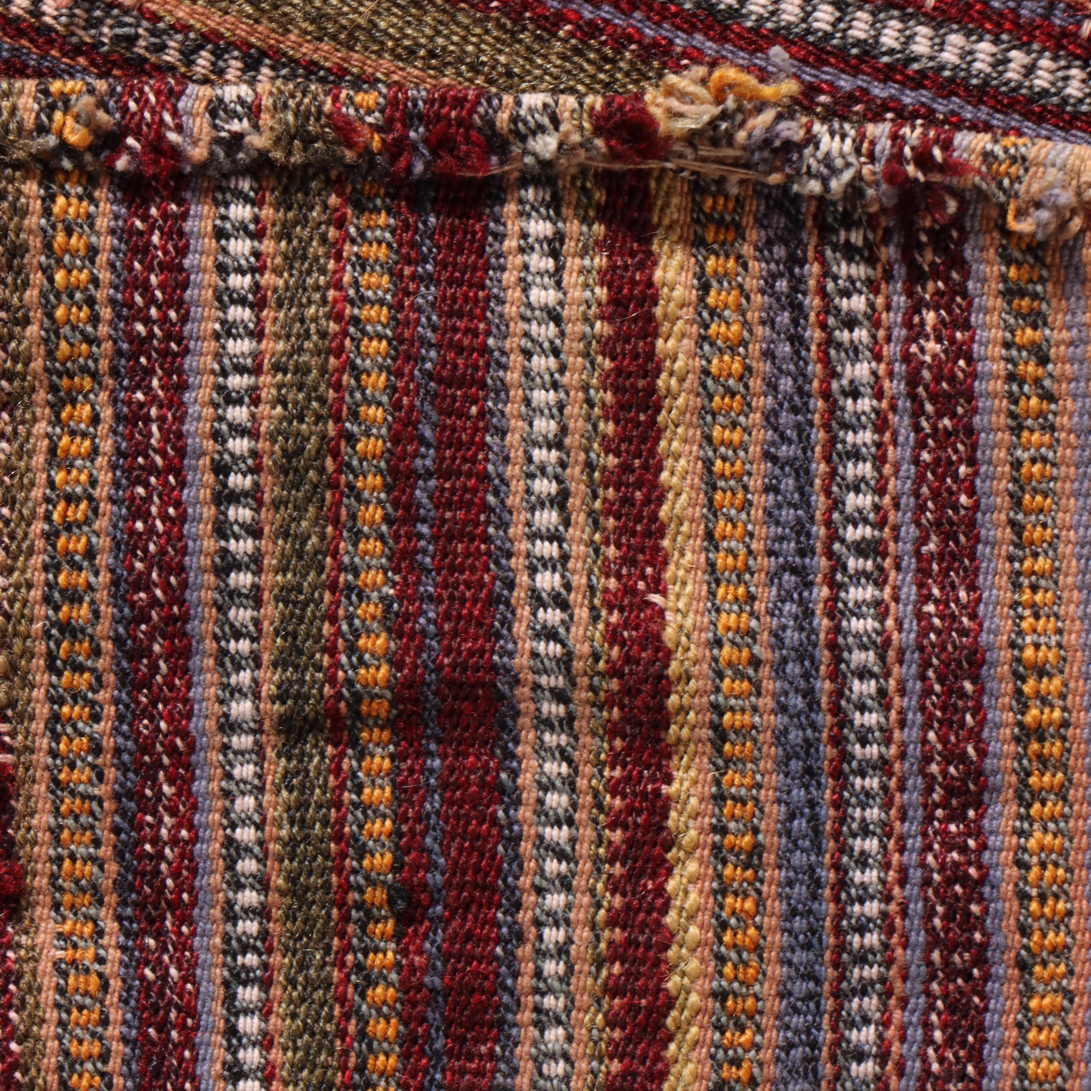 6'11 x 7'4 Handwoven Shahsevan Kilim Jejim Striped Area Rug