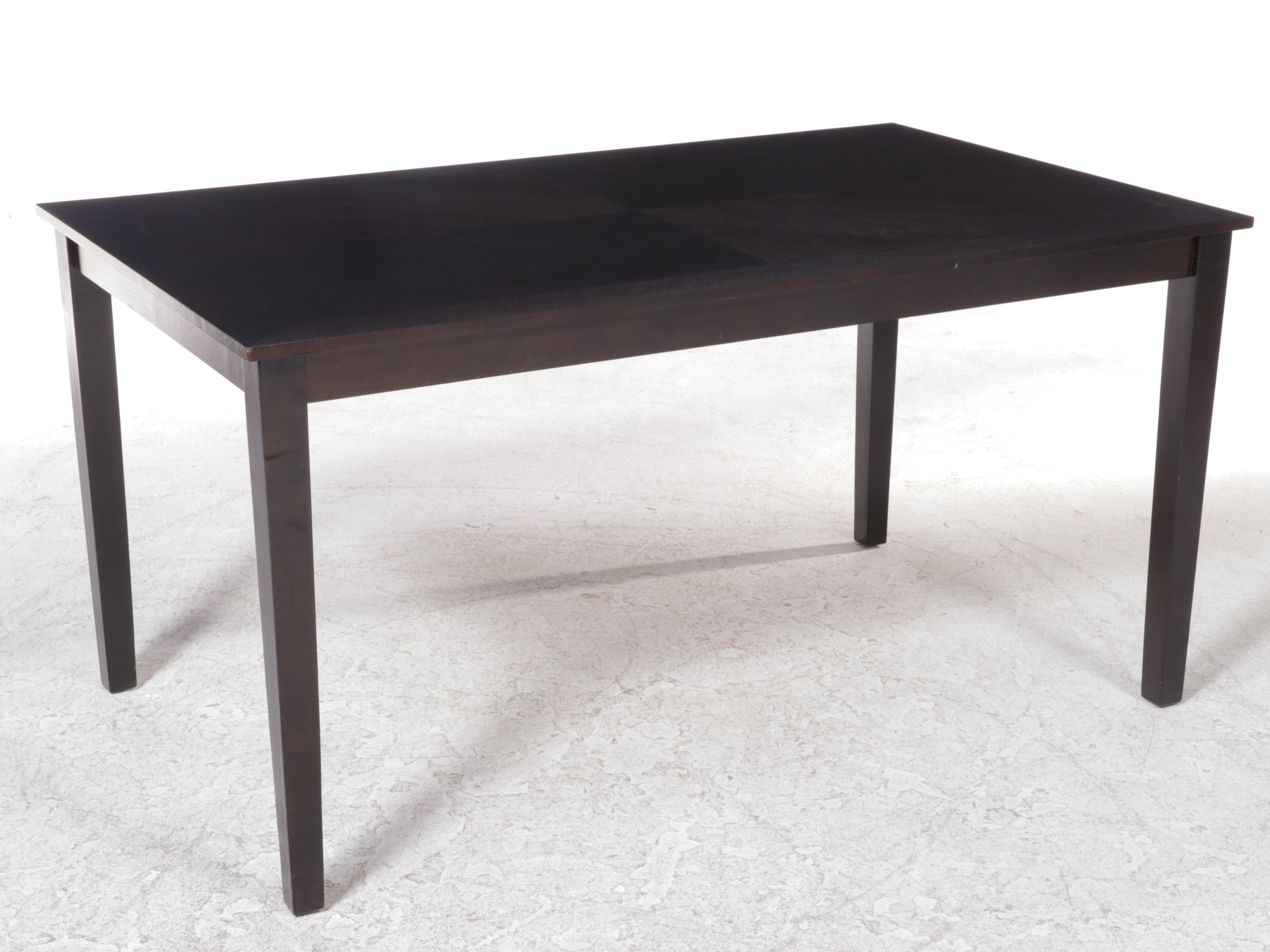 Contemporary Wood Dining Table and Six Chairs, 2015