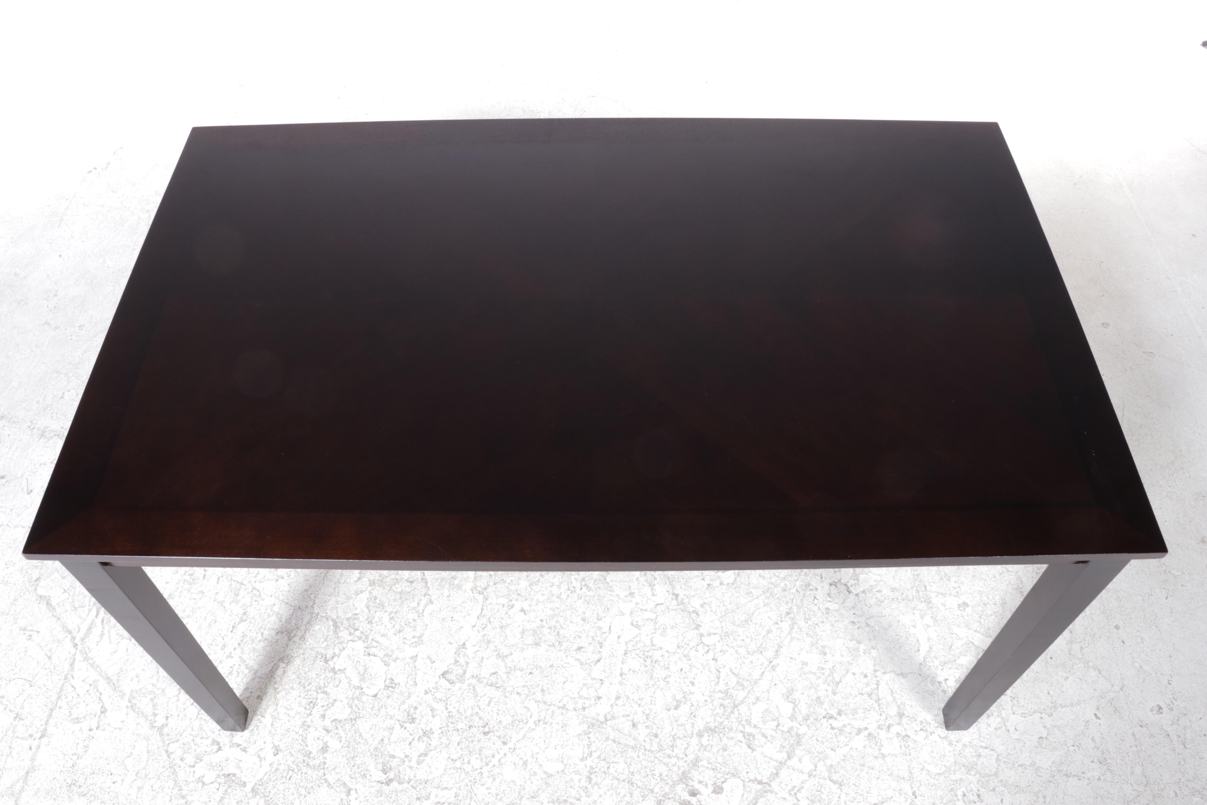 Contemporary Wood Dining Table and Six Chairs, 2015