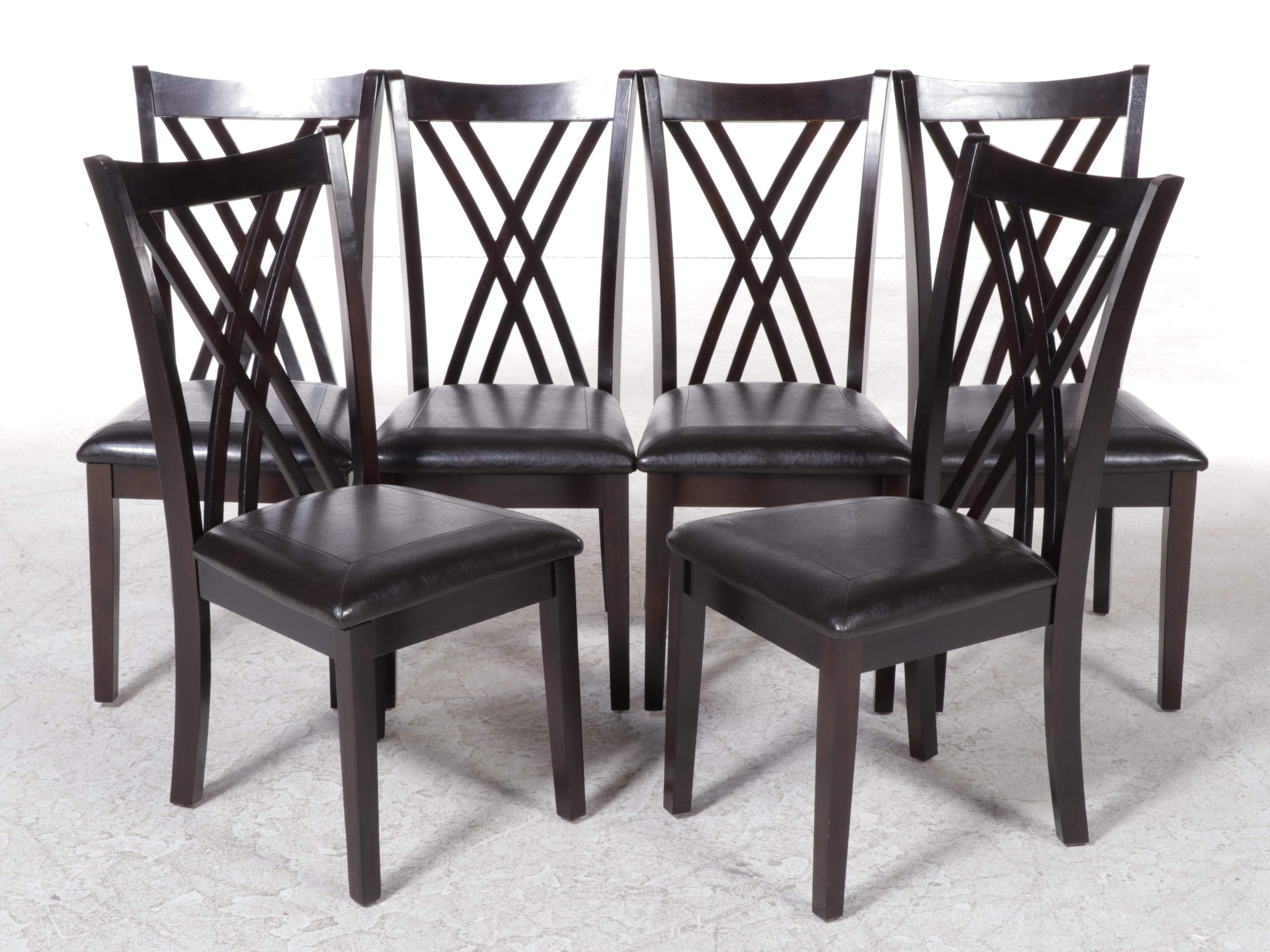 Contemporary Wood Dining Table and Six Chairs, 2015