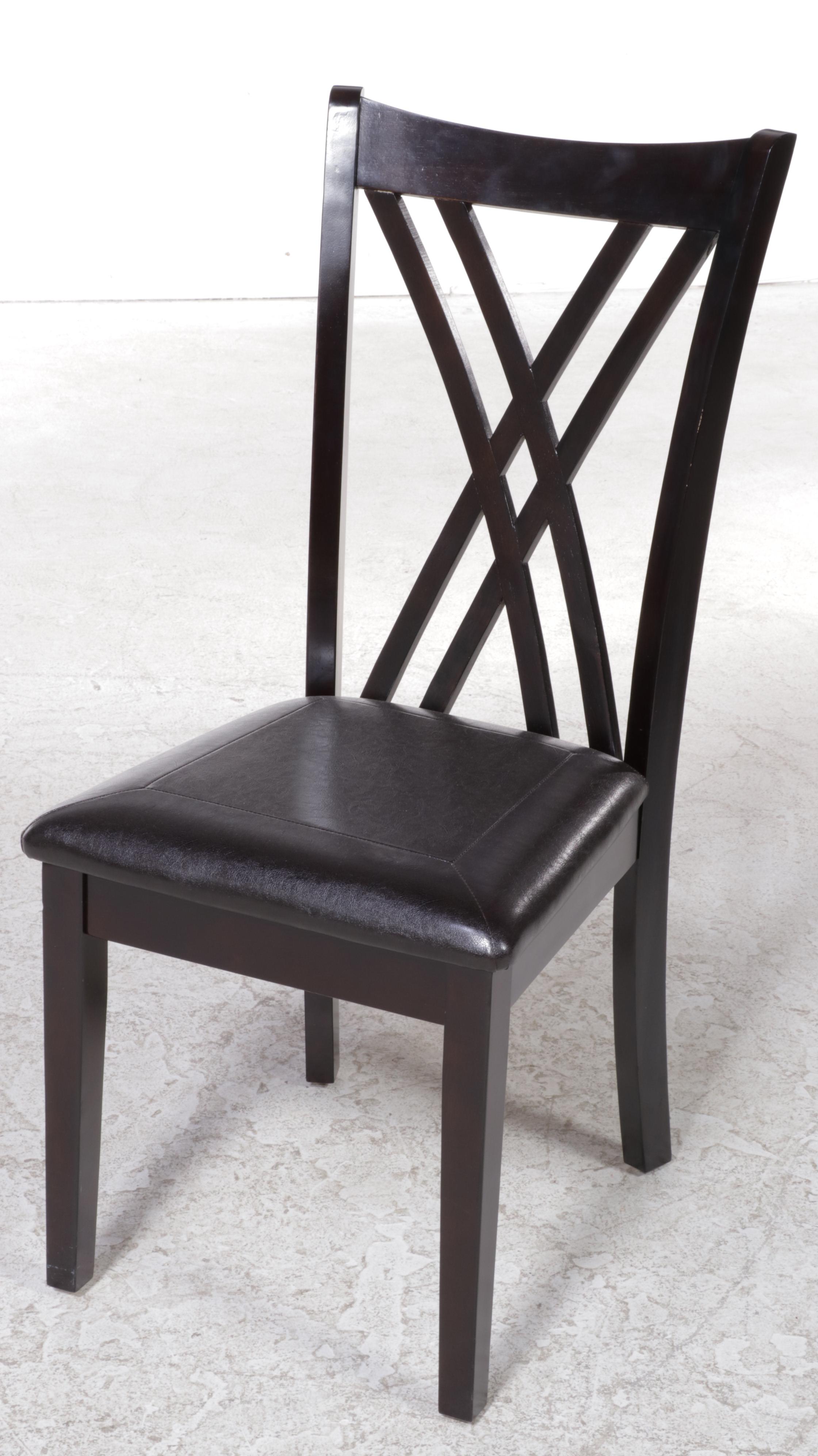 Contemporary Wood Dining Table and Six Chairs, 2015