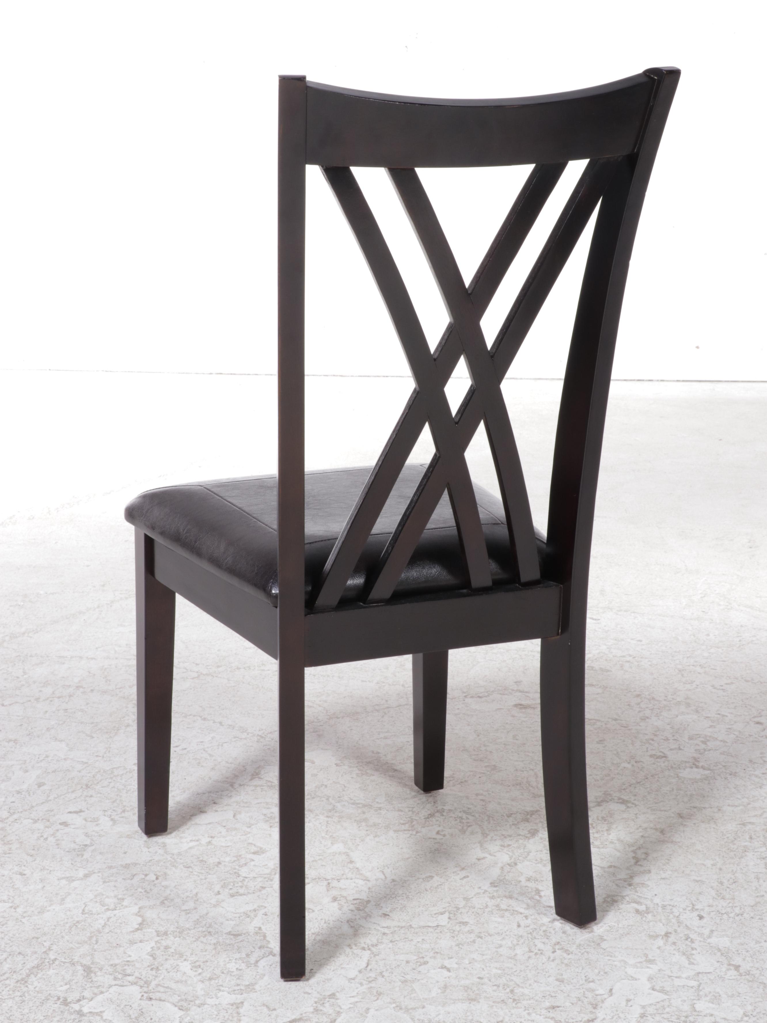 Contemporary Wood Dining Table and Six Chairs, 2015