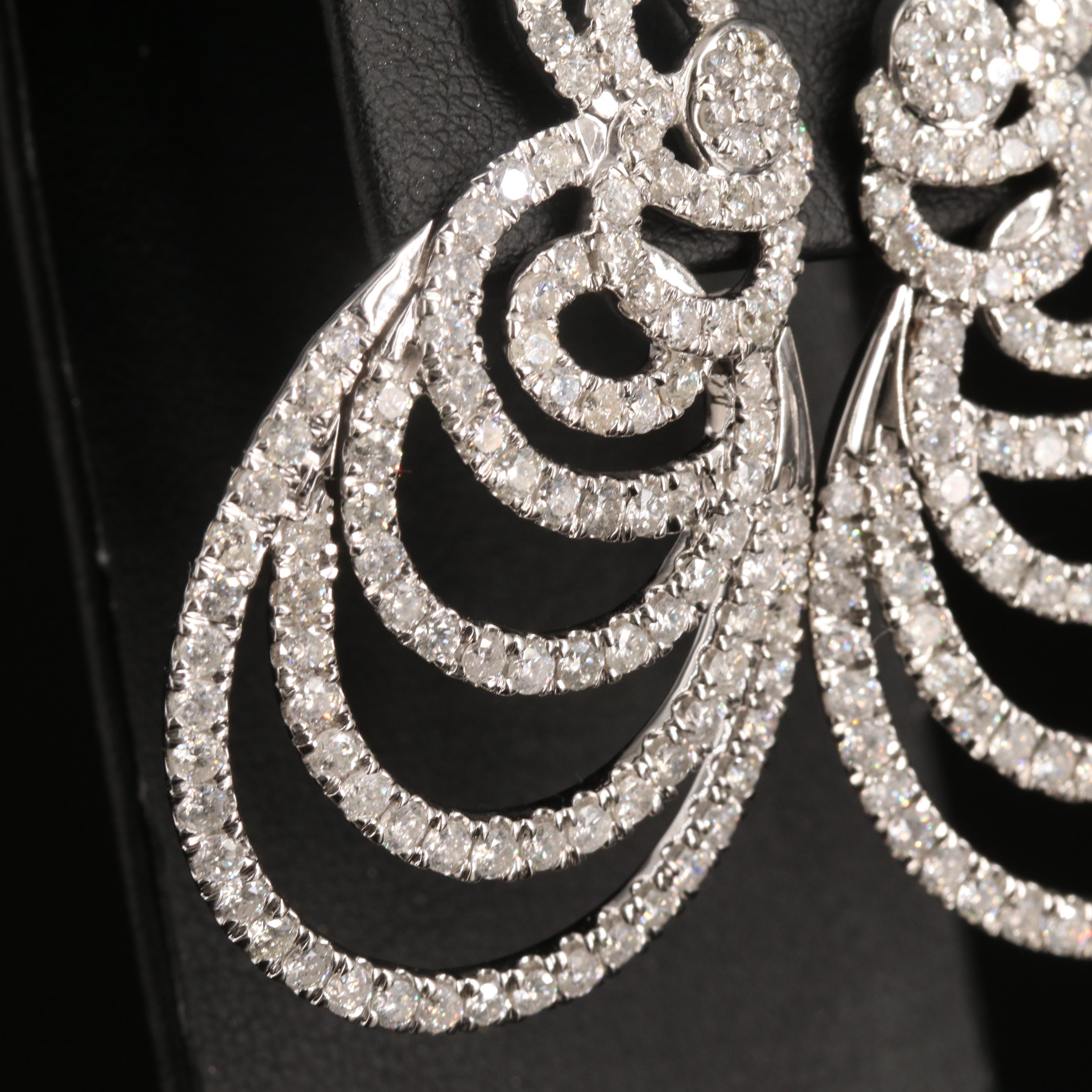 14K 7.02 CTW Diamond Modern Chandelier Earrings