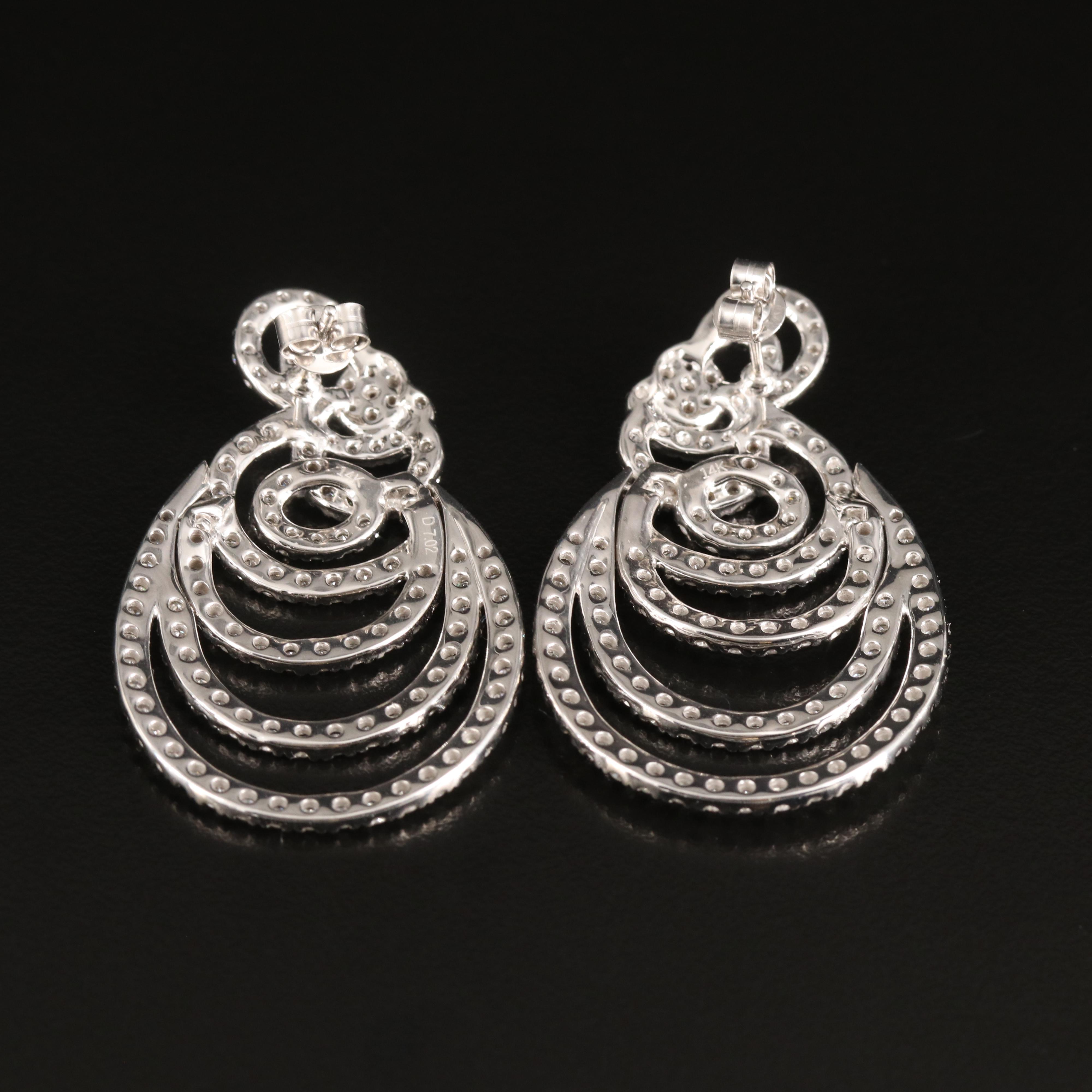 14K 7.02 CTW Diamond Modern Chandelier Earrings