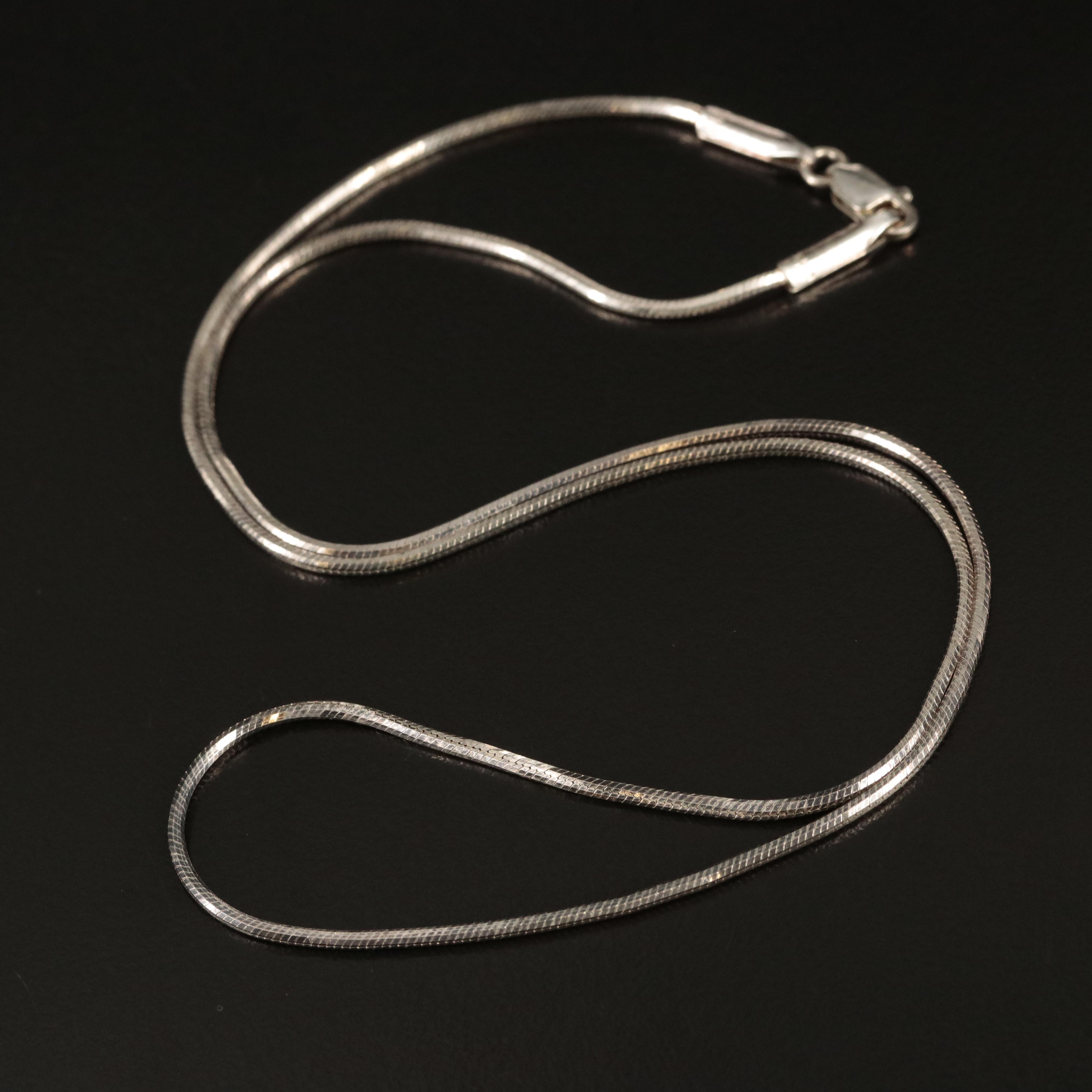Italian Sterling Square Snake Chain Necklace