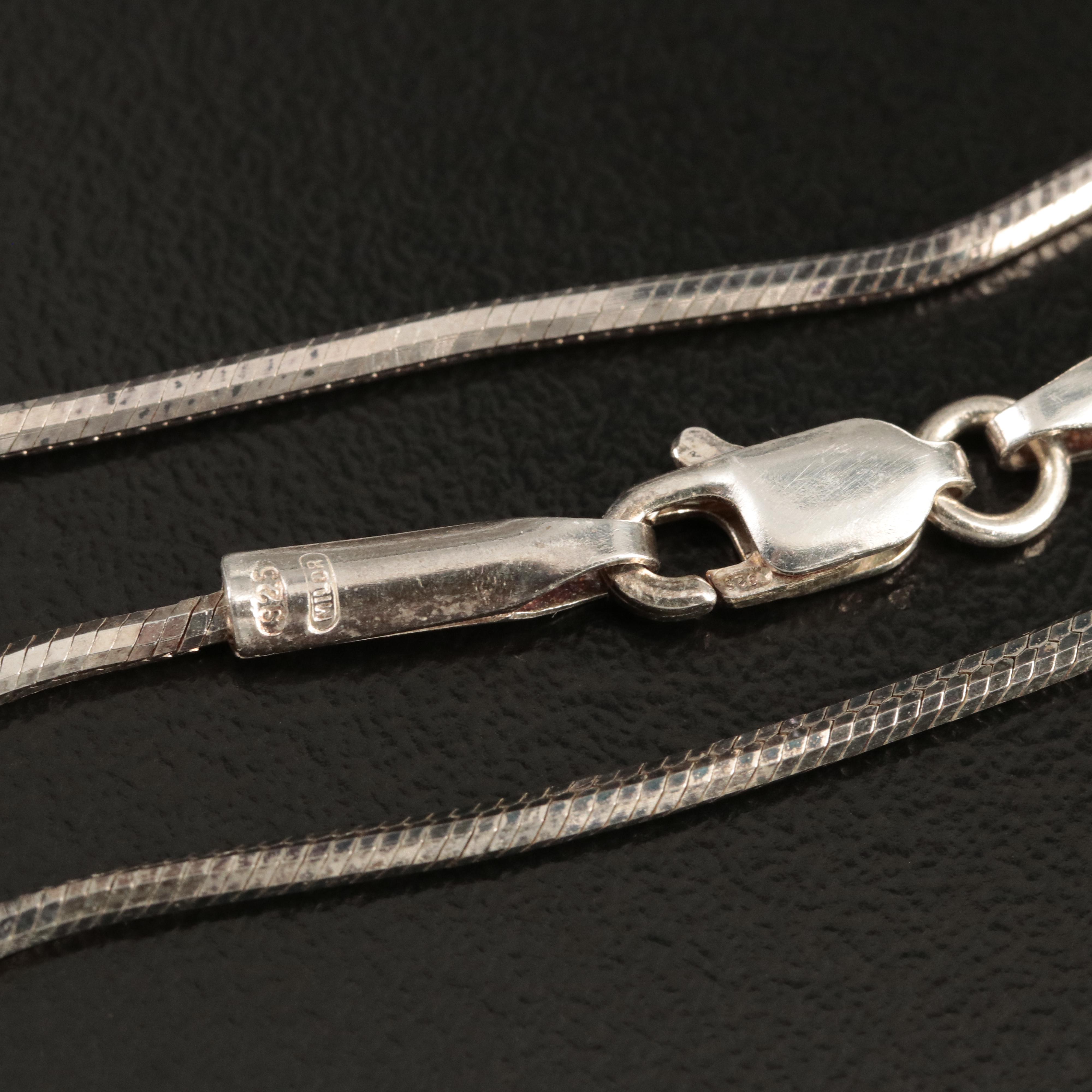 Italian Sterling Square Snake Chain Necklace