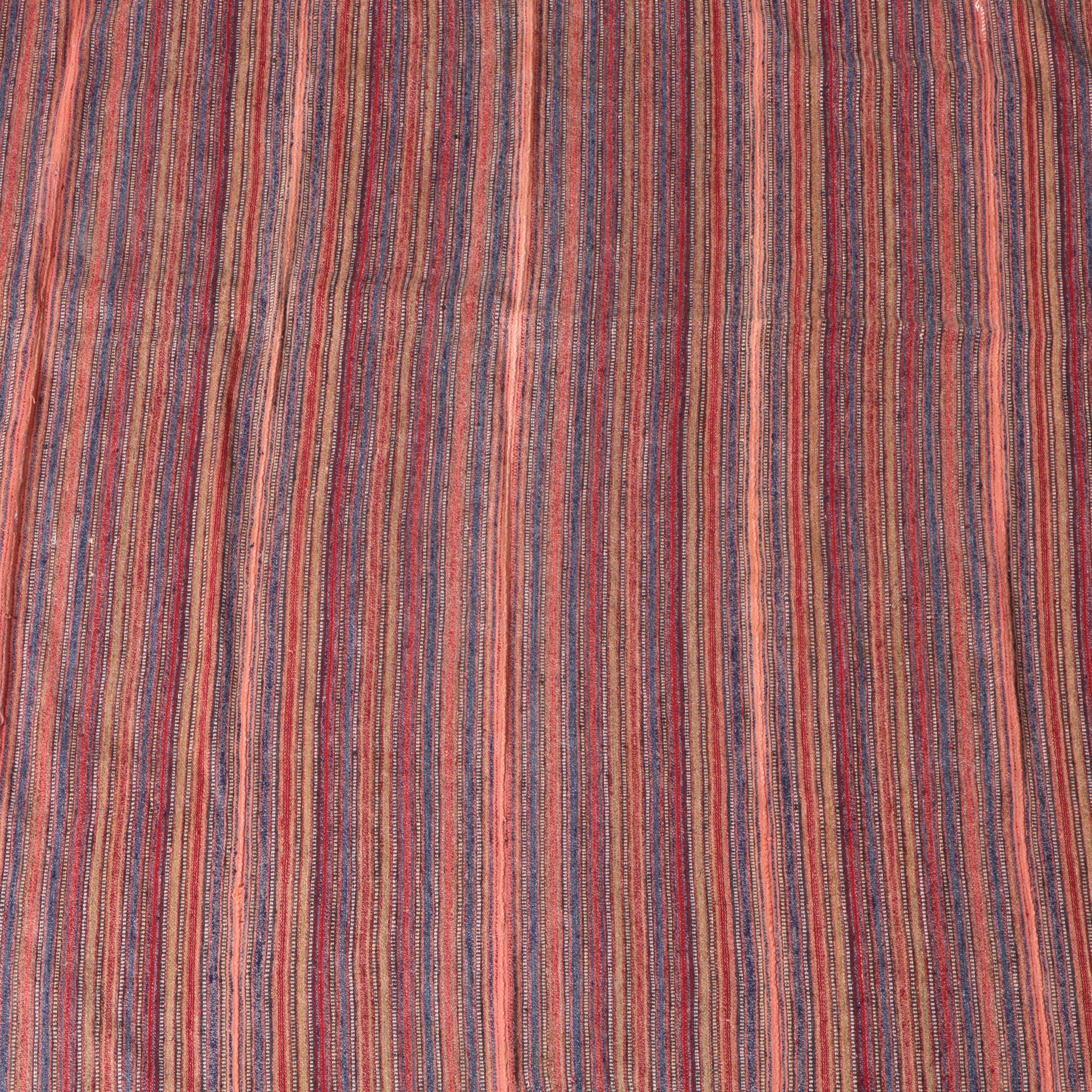 7'2 x 8'1 Handwoven Shahsevan Kilim Jejim Striped Area Rug