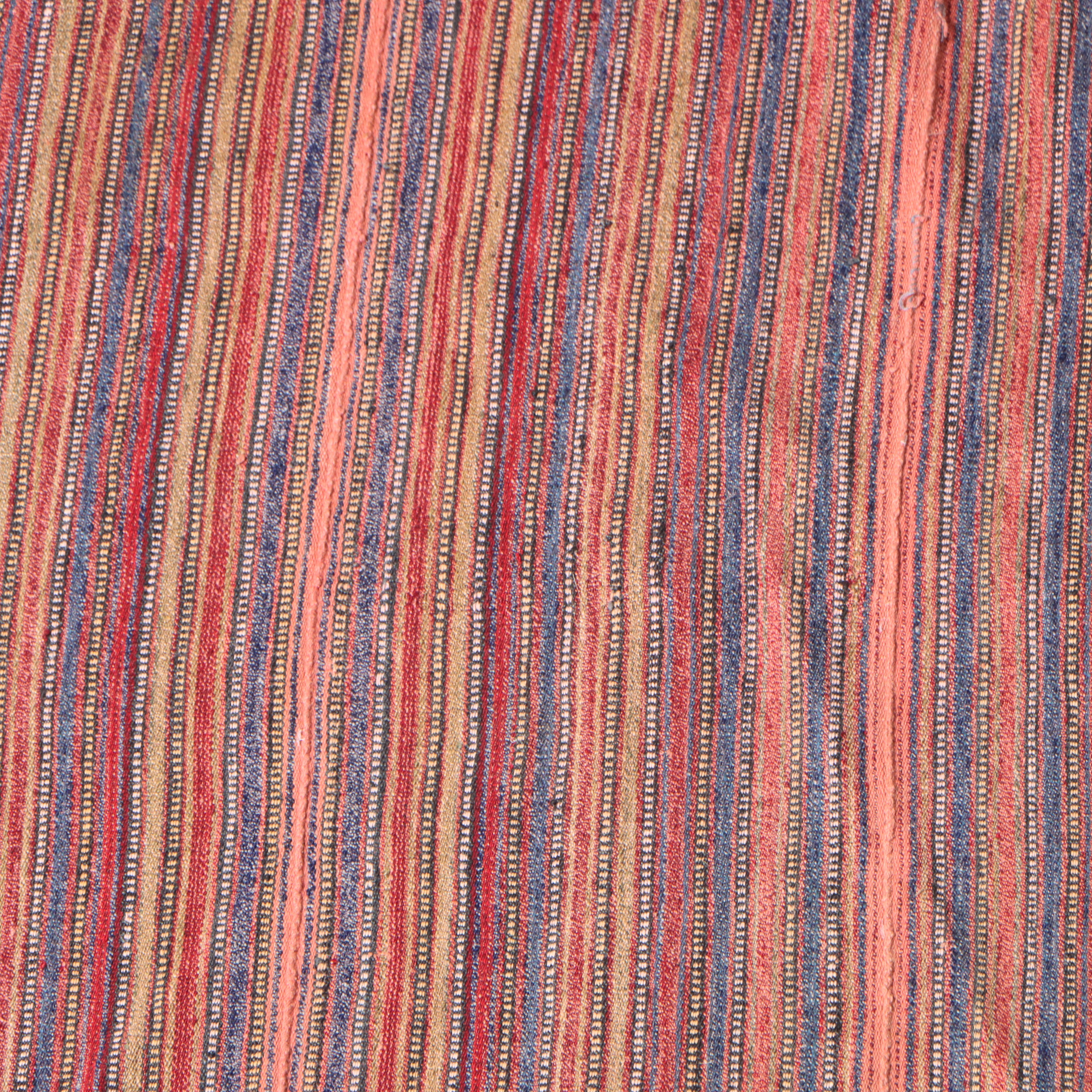 7'2 x 8'1 Handwoven Shahsevan Kilim Jejim Striped Area Rug