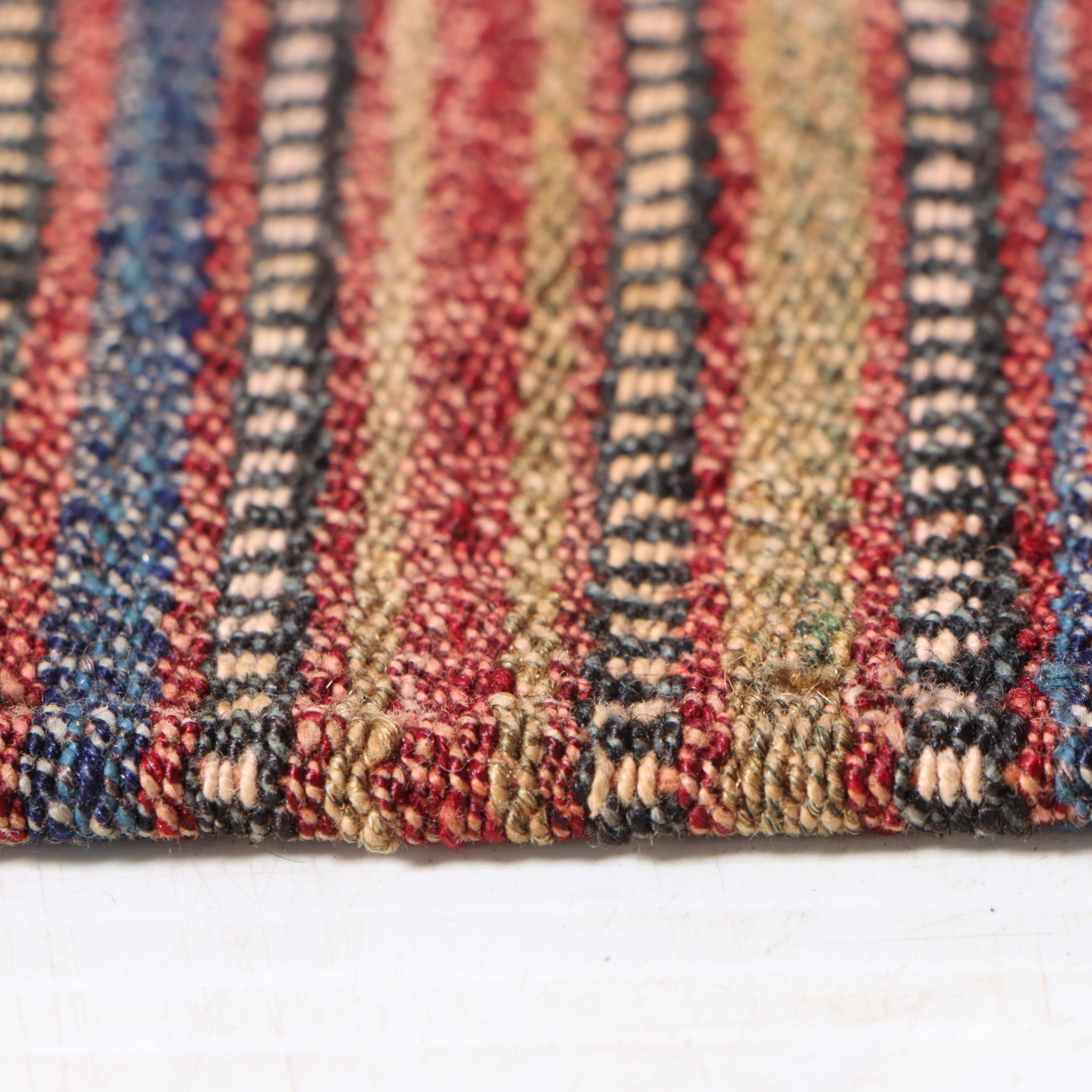 7'2 x 8'1 Handwoven Shahsevan Kilim Jejim Striped Area Rug