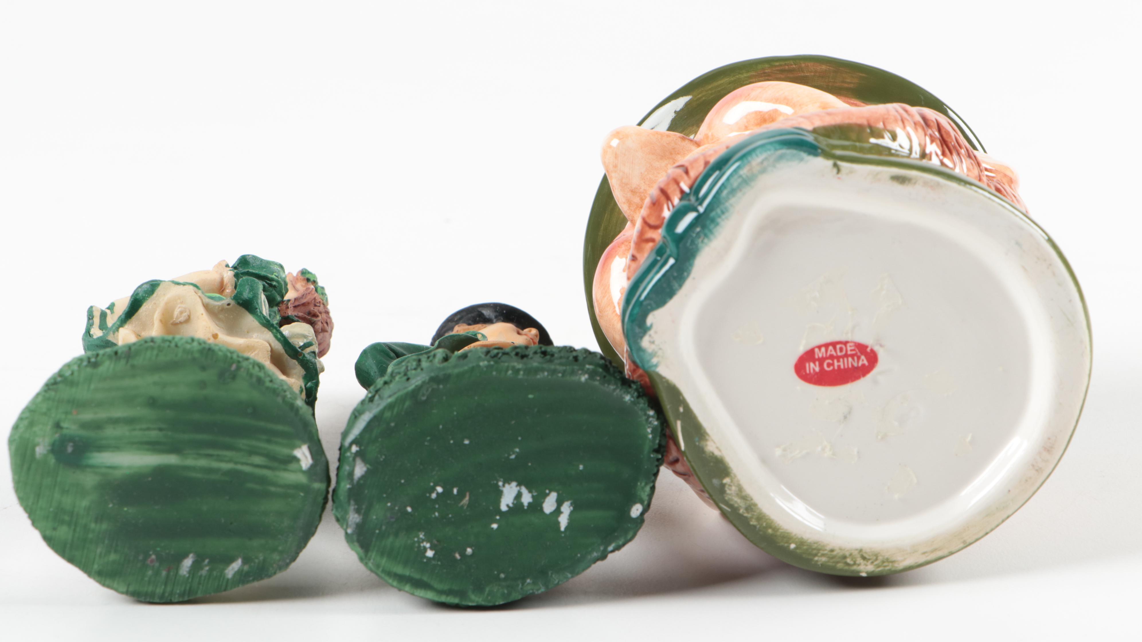 Celtic Brasswear Plaque, Irish Toby Mug and Figurines