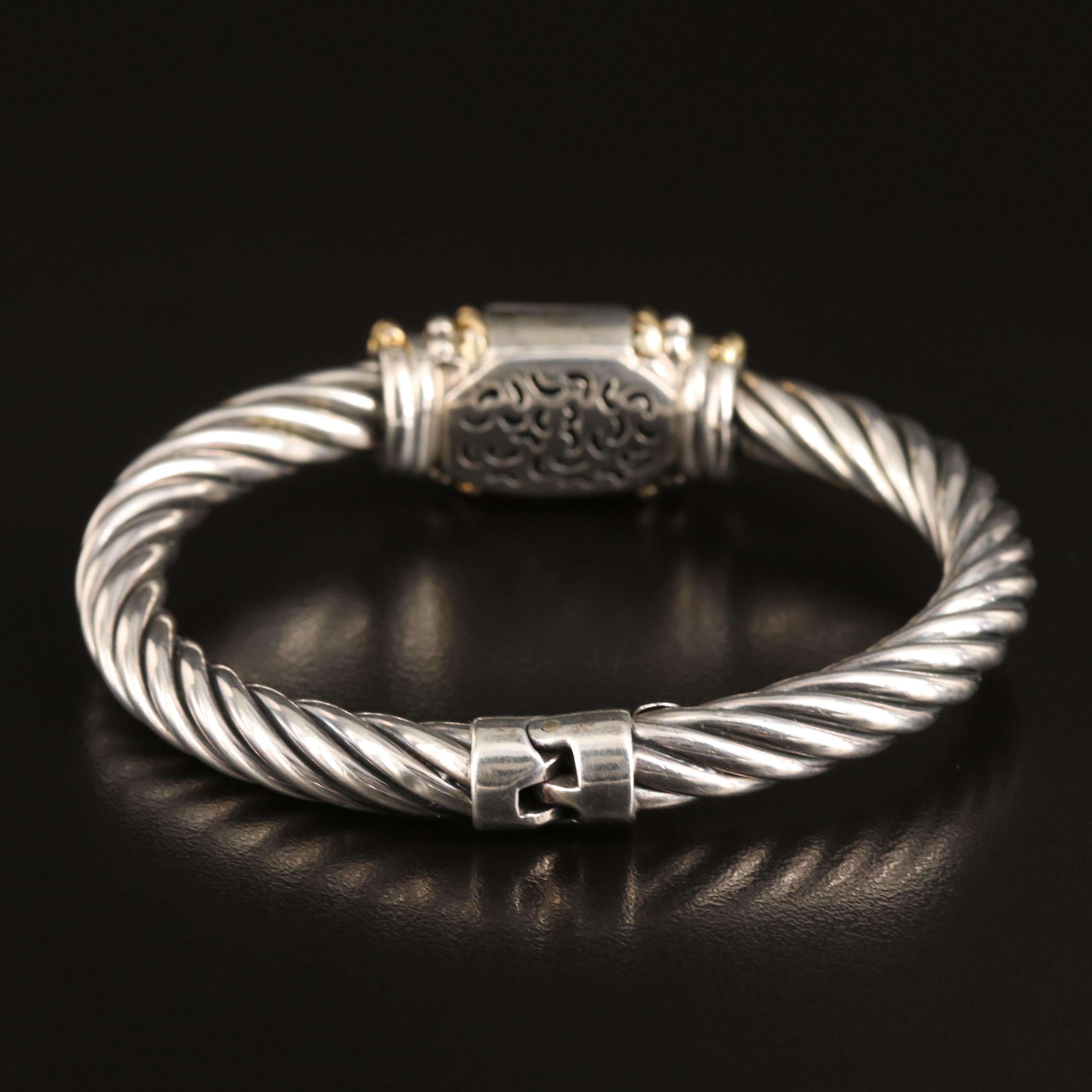 Fili Menegatti Sterling Lapis Lazuli Hinged Bangle