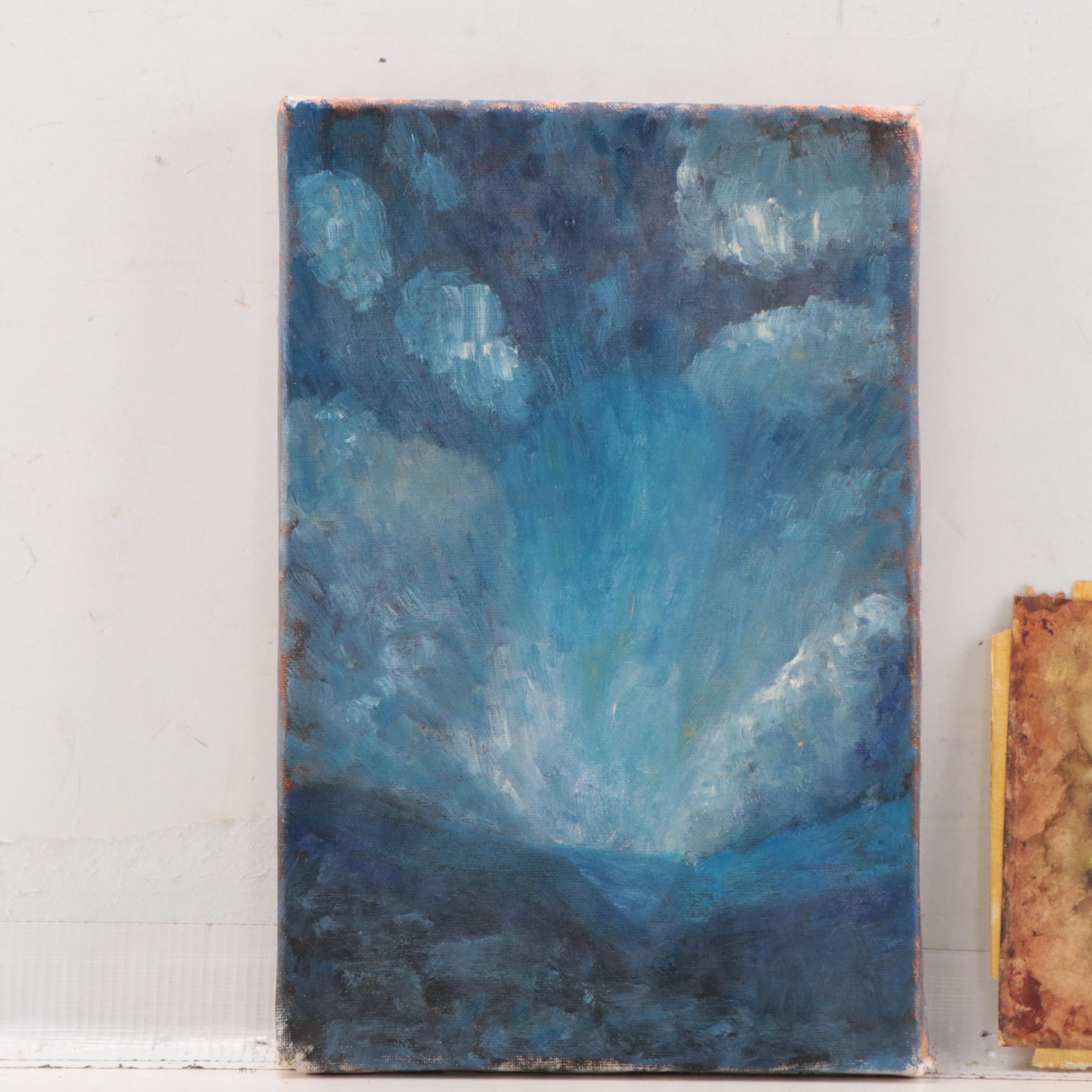 Non-objective Acrylic Painting and Watercolor Painting