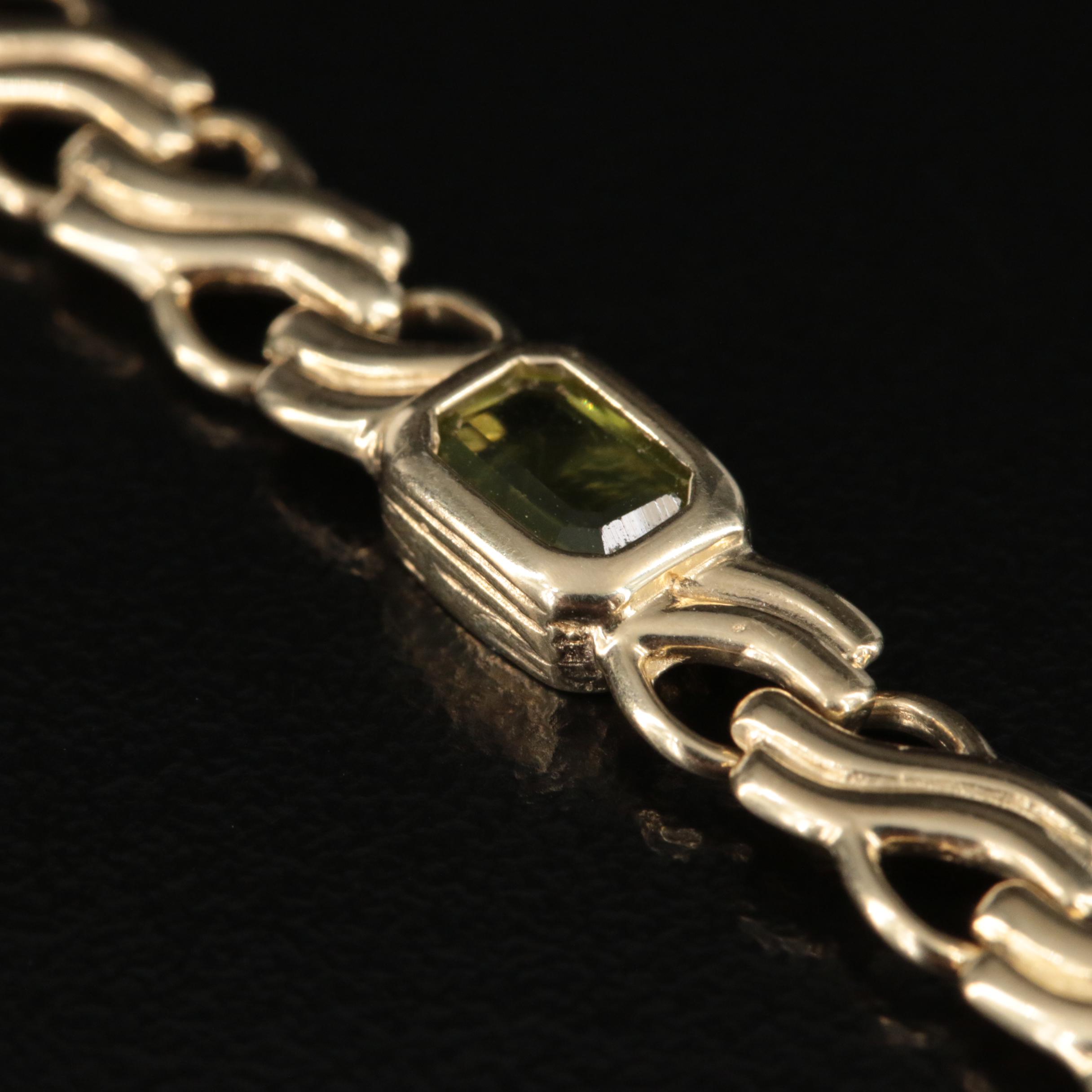 14K Sky Blue Topaz and Gemstone Link Bracelet