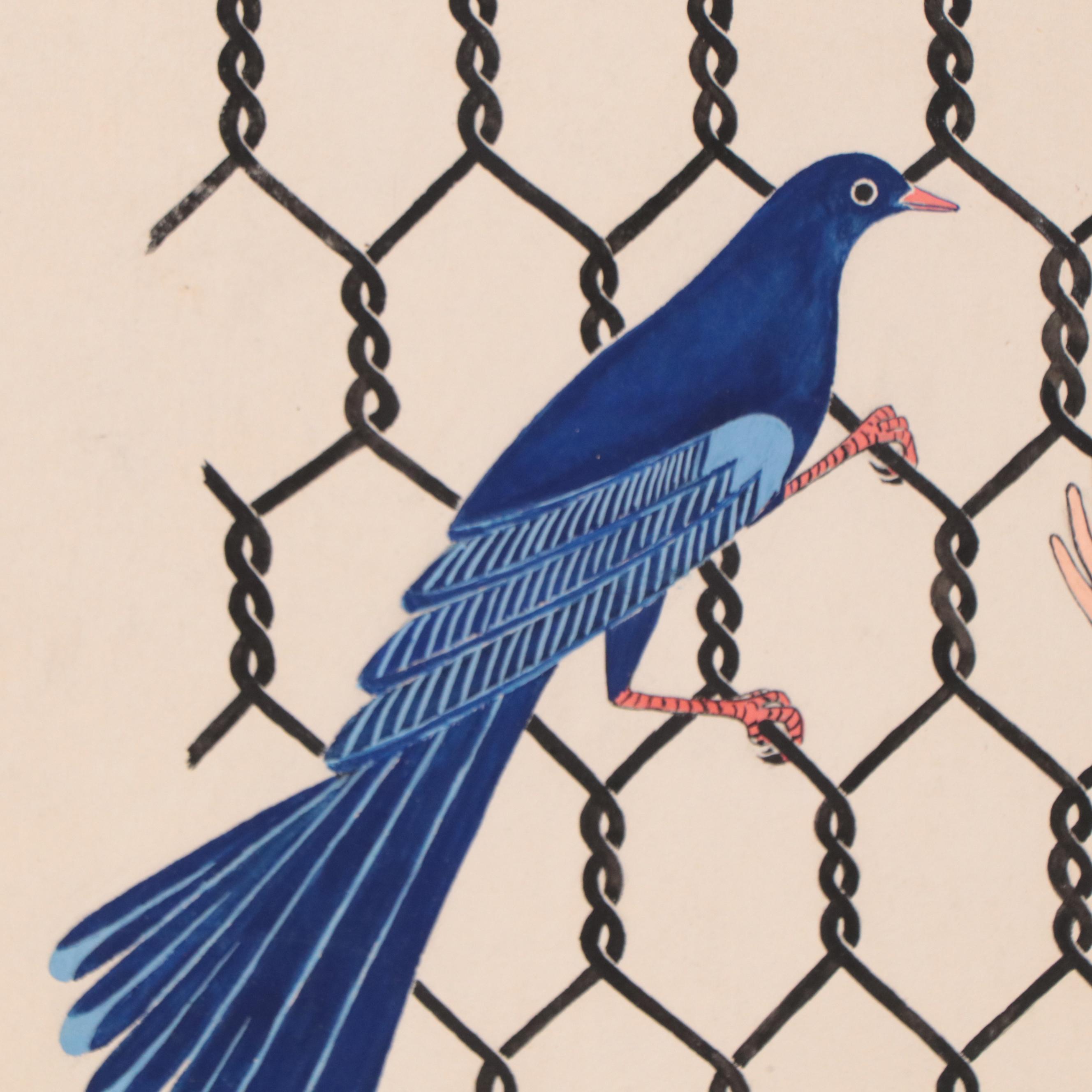 Abstract Watercolor Painting and Figurative Gouache Painting