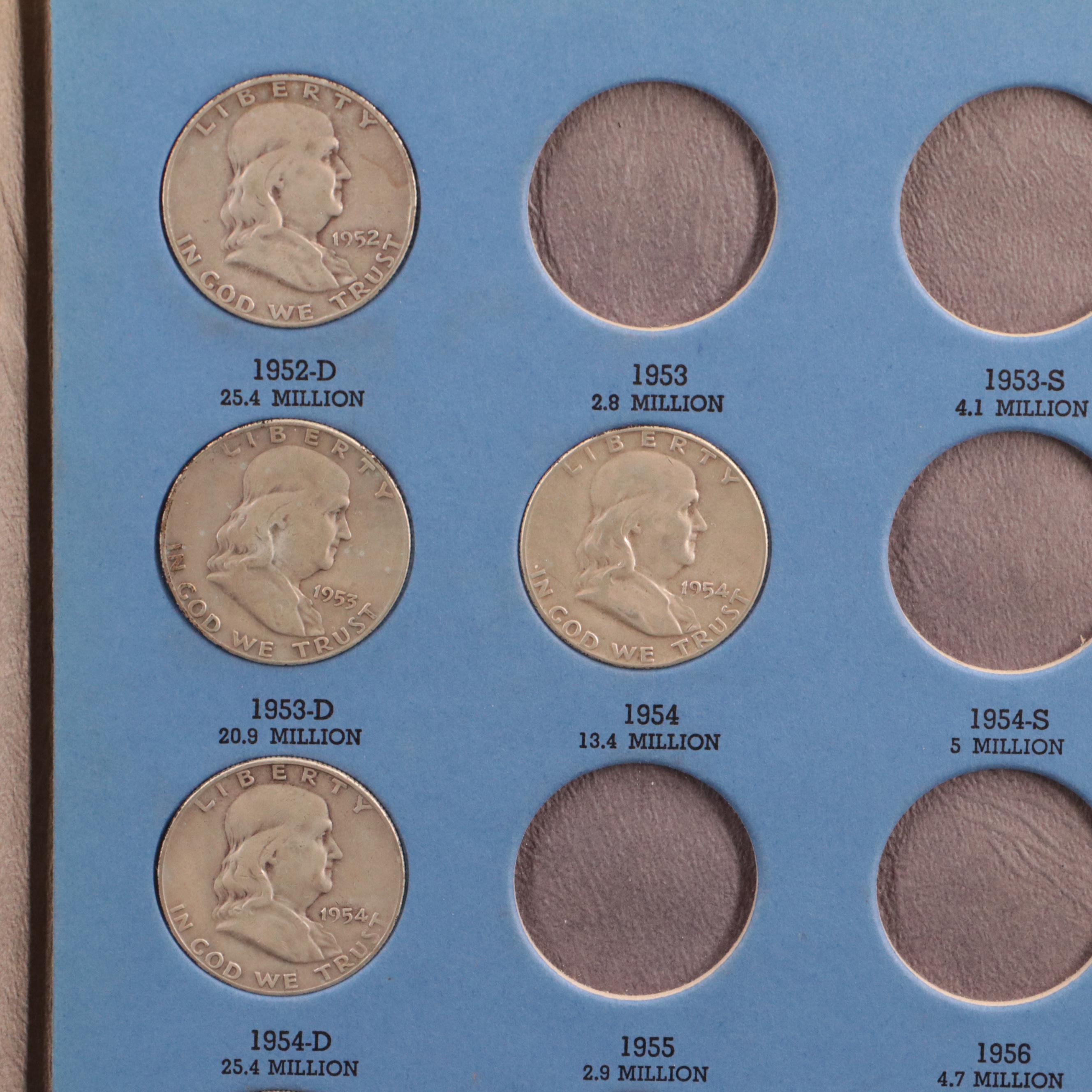 Partial Set of Franklin Silver Half Dollars