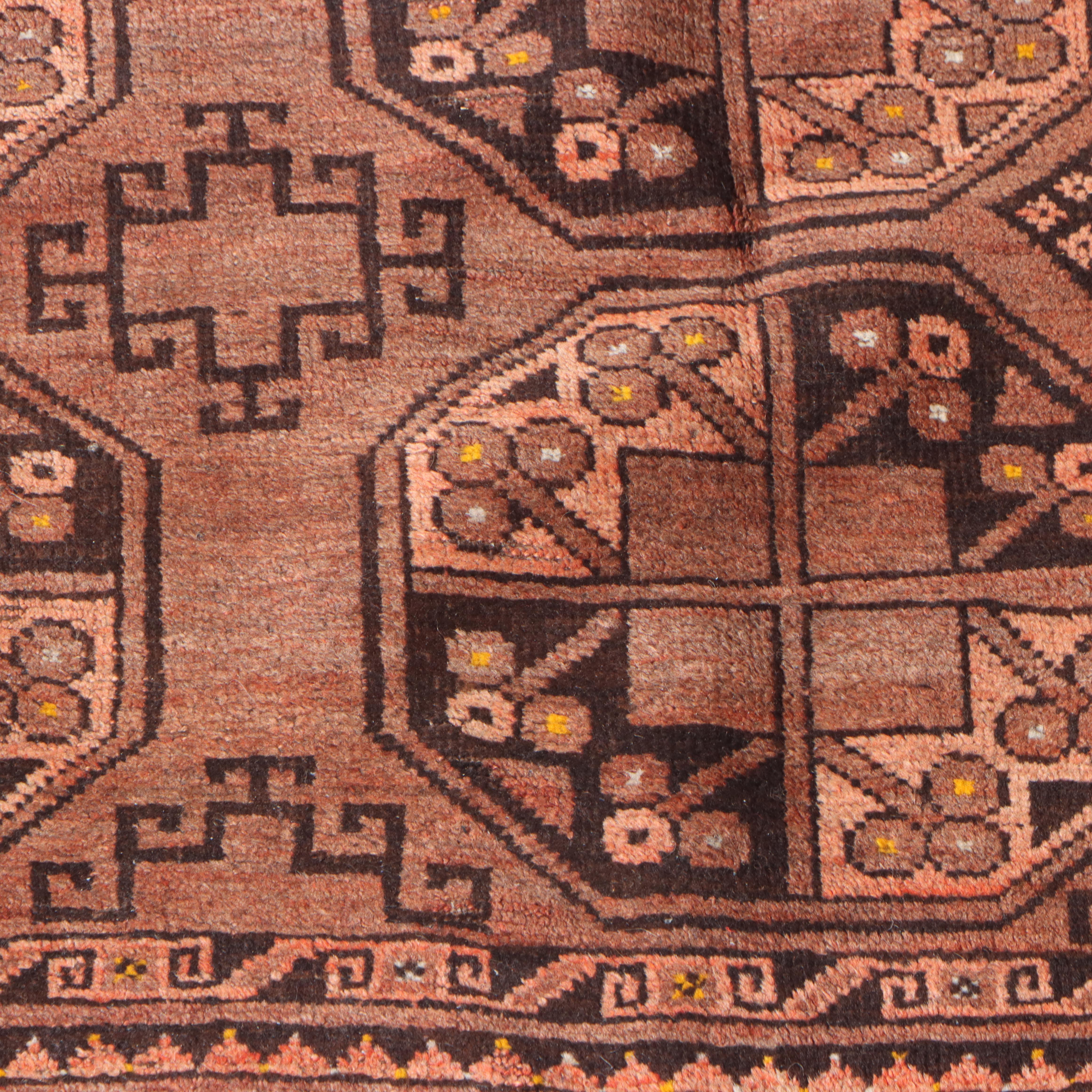 3'7 x 5'3 Hand-Knotted Afghan Turkmen Ersari Area Rug