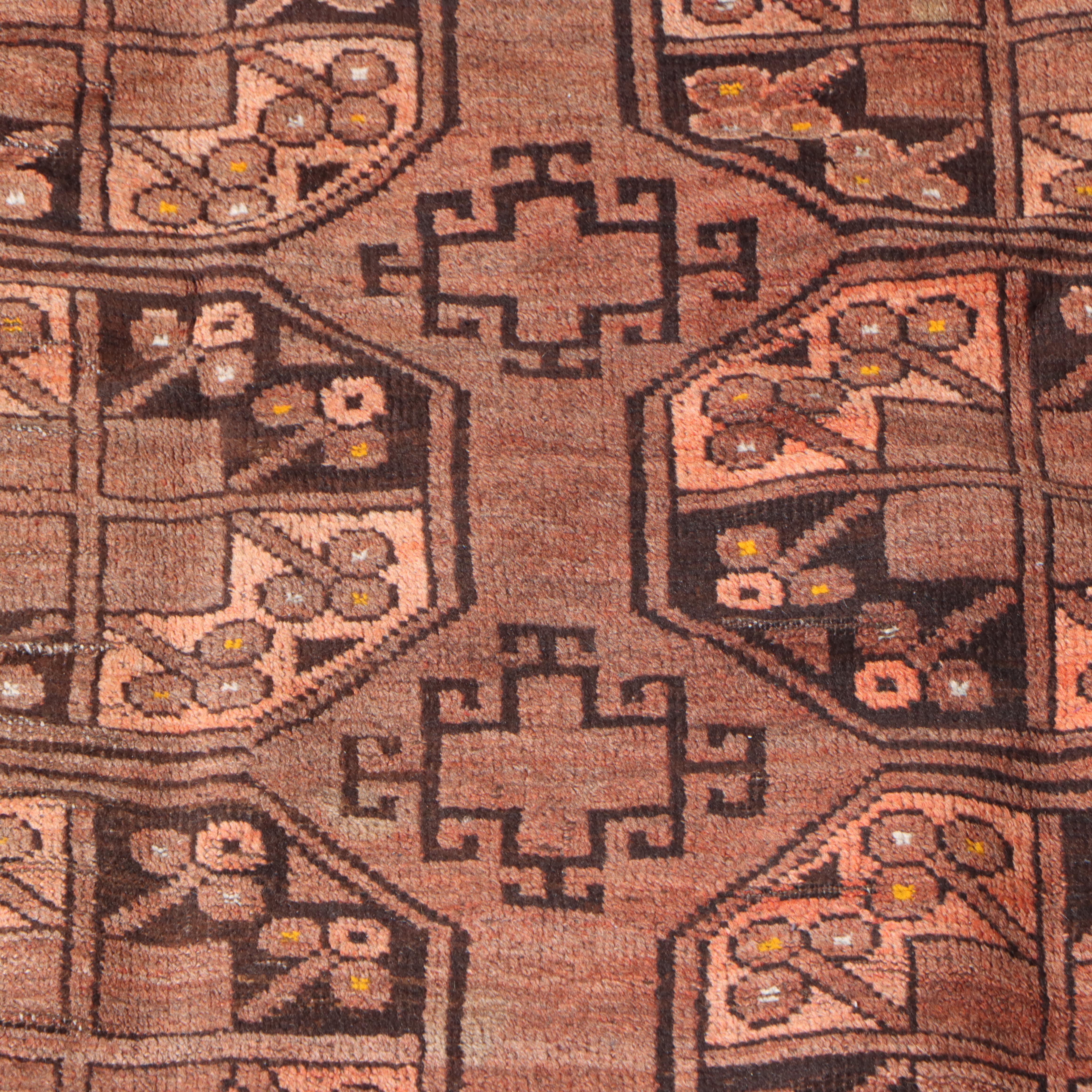 3'7 x 5'3 Hand-Knotted Afghan Turkmen Ersari Area Rug