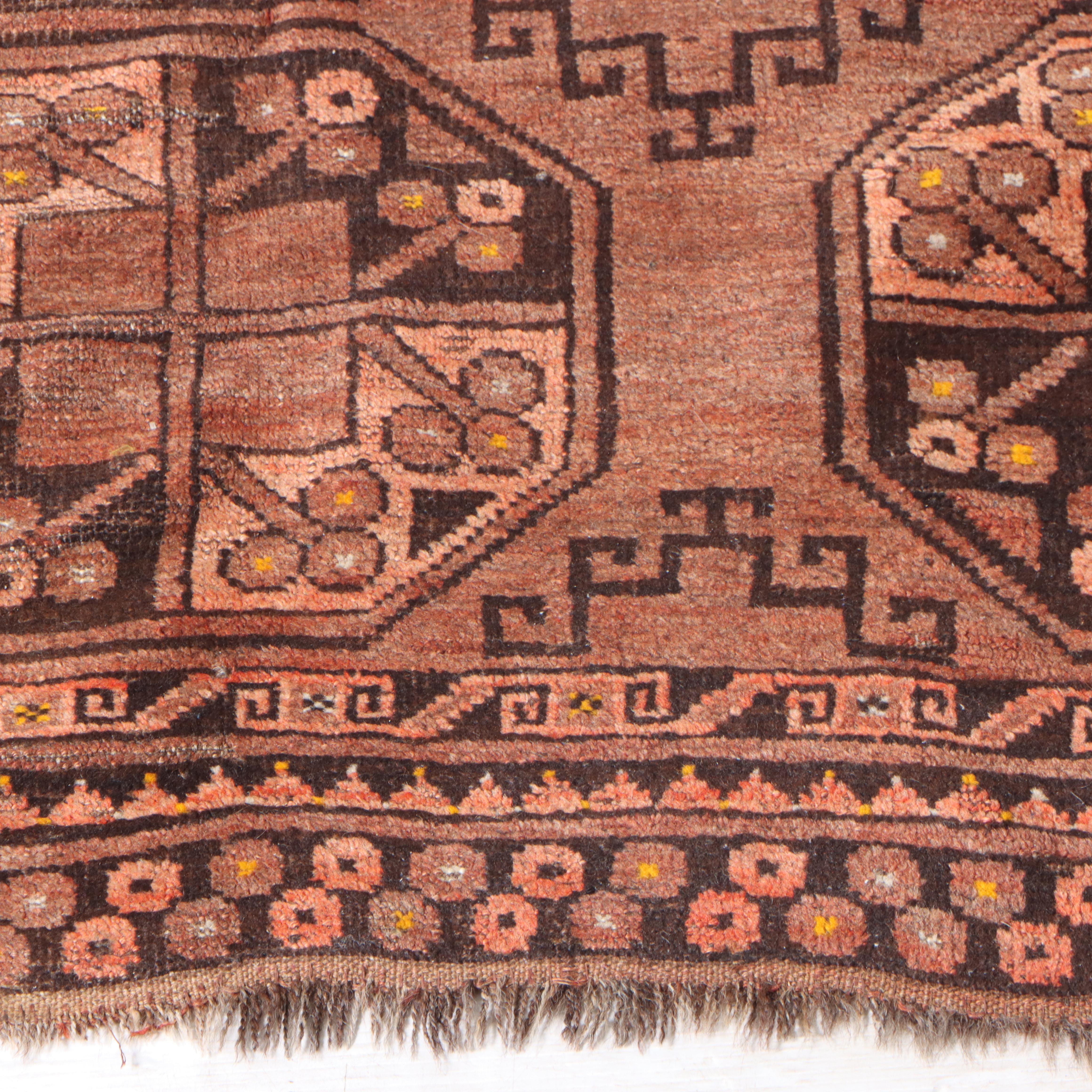 3'7 x 5'3 Hand-Knotted Afghan Turkmen Ersari Area Rug