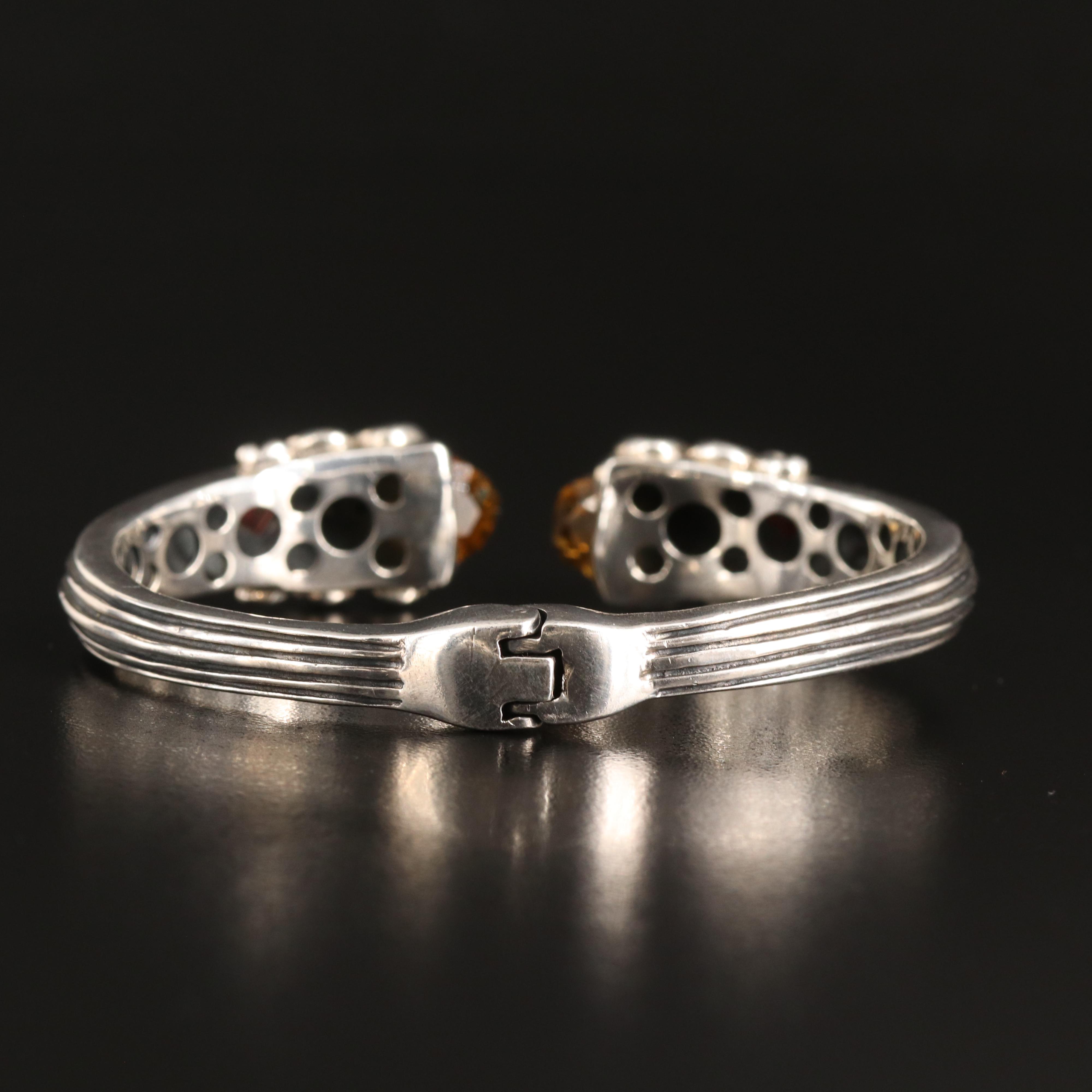 Samuel Benham Sterling Citrine and Garnet Cuff with 14K Accents