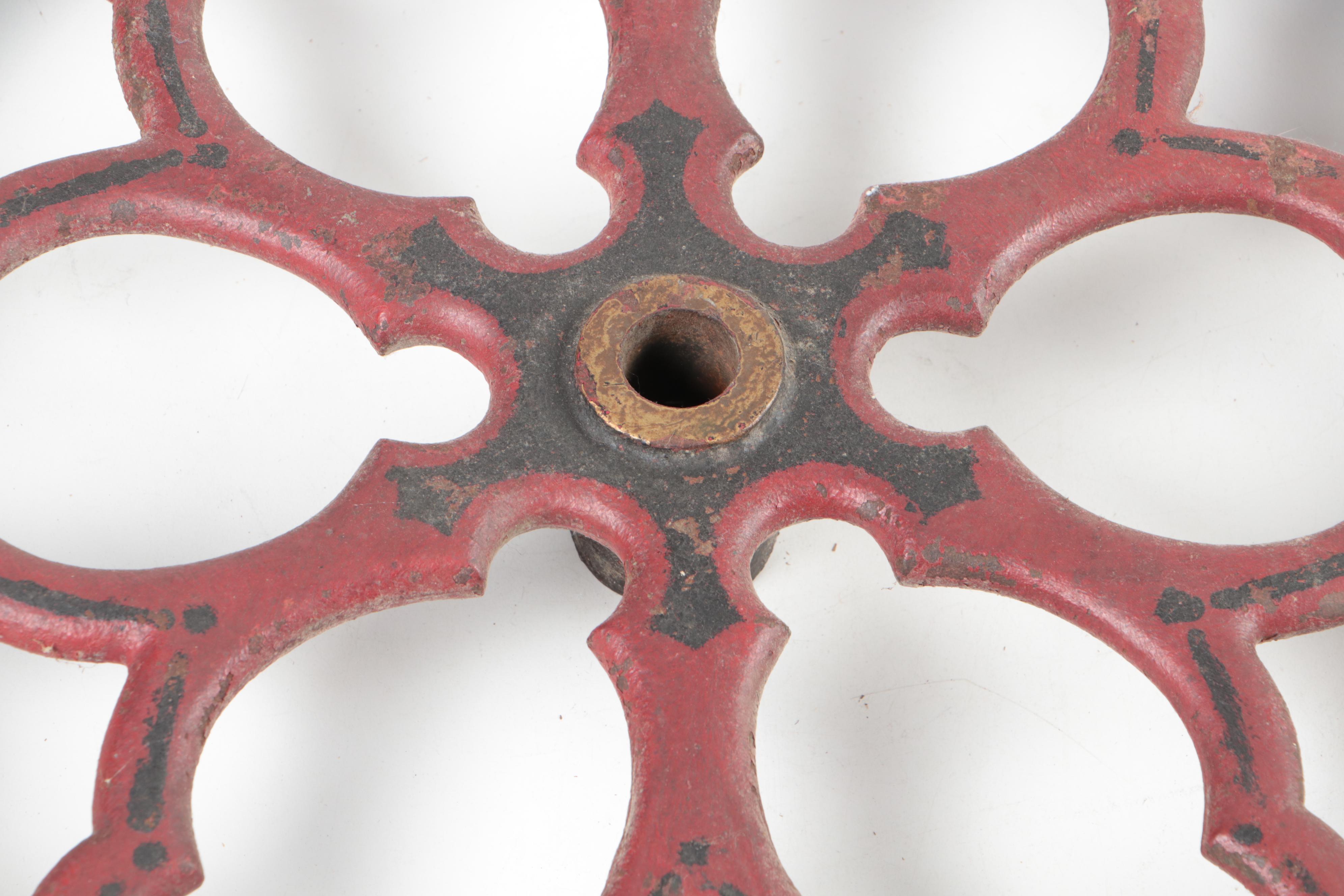 The Cha's Parker Co. Cast Iron Coffee Grinder Wheel, Early 20th Century
