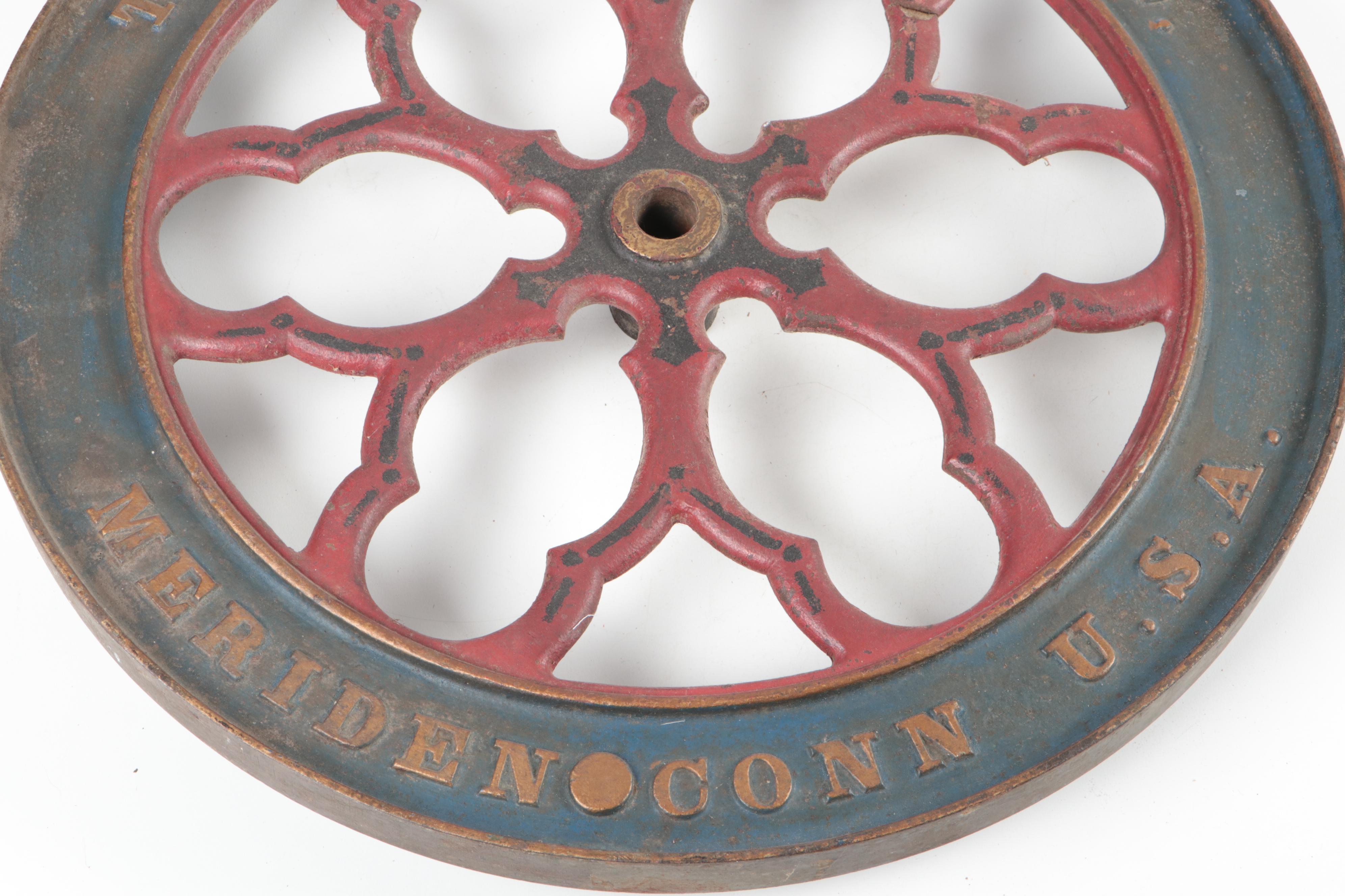 The Cha's Parker Co. Cast Iron Coffee Grinder Wheel, Early 20th Century