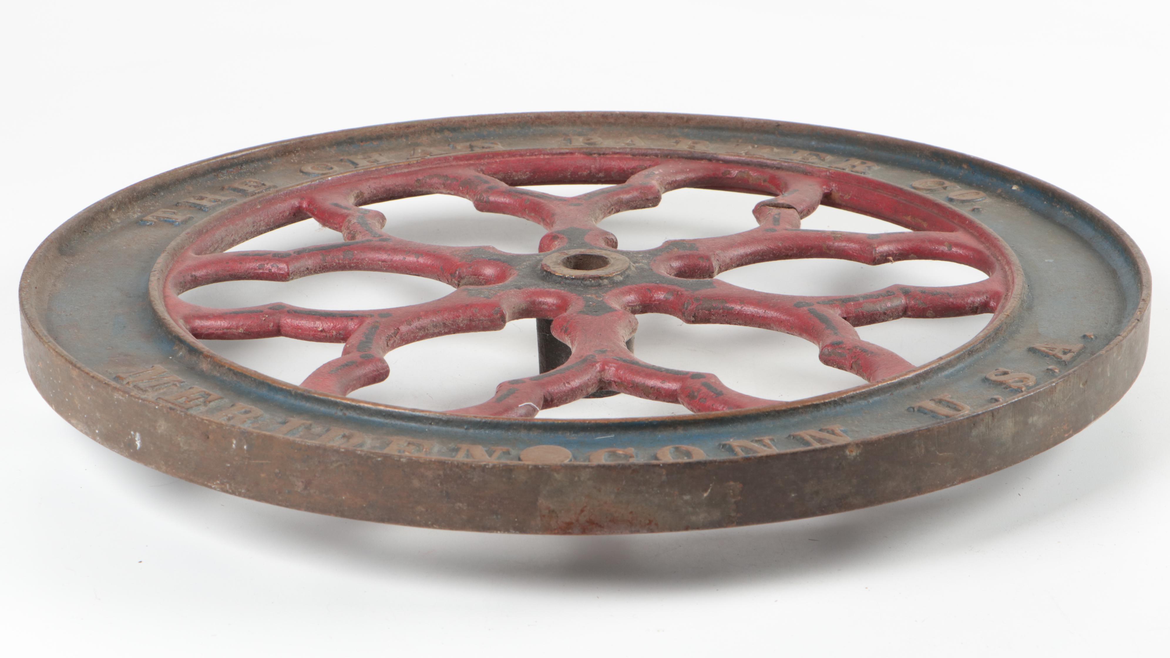 The Cha's Parker Co. Cast Iron Coffee Grinder Wheel, Early 20th Century