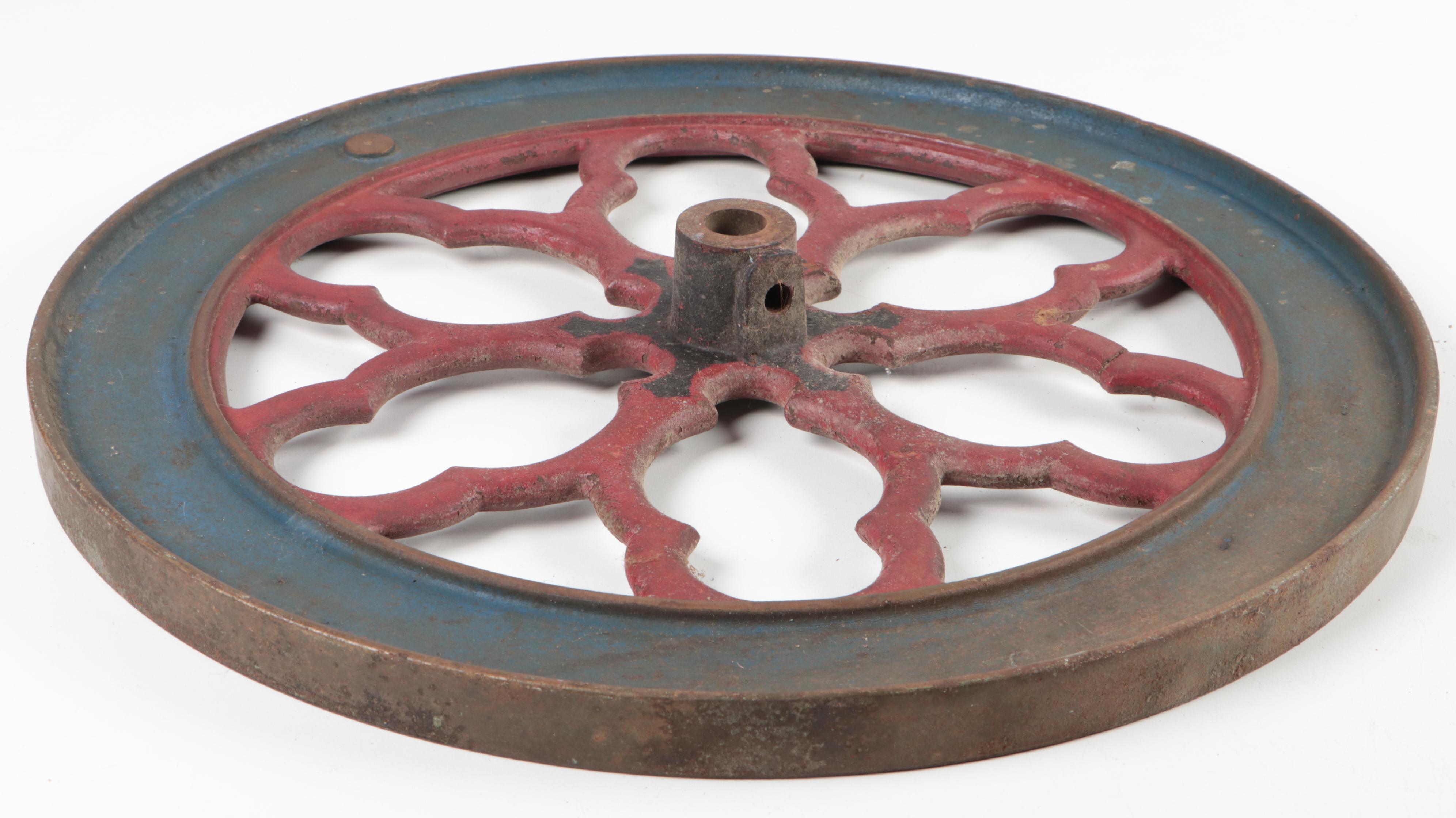 The Cha's Parker Co. Cast Iron Coffee Grinder Wheel, Early 20th Century