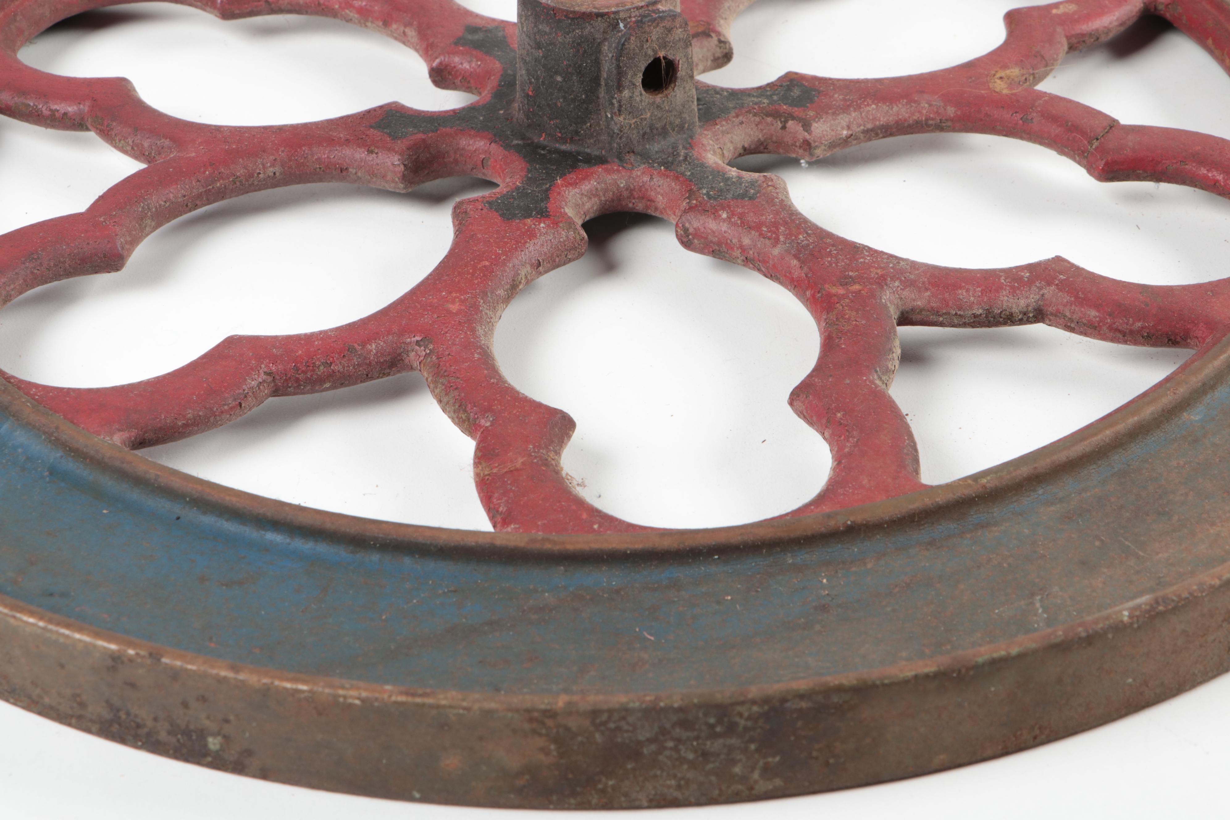 The Cha's Parker Co. Cast Iron Coffee Grinder Wheel, Early 20th Century
