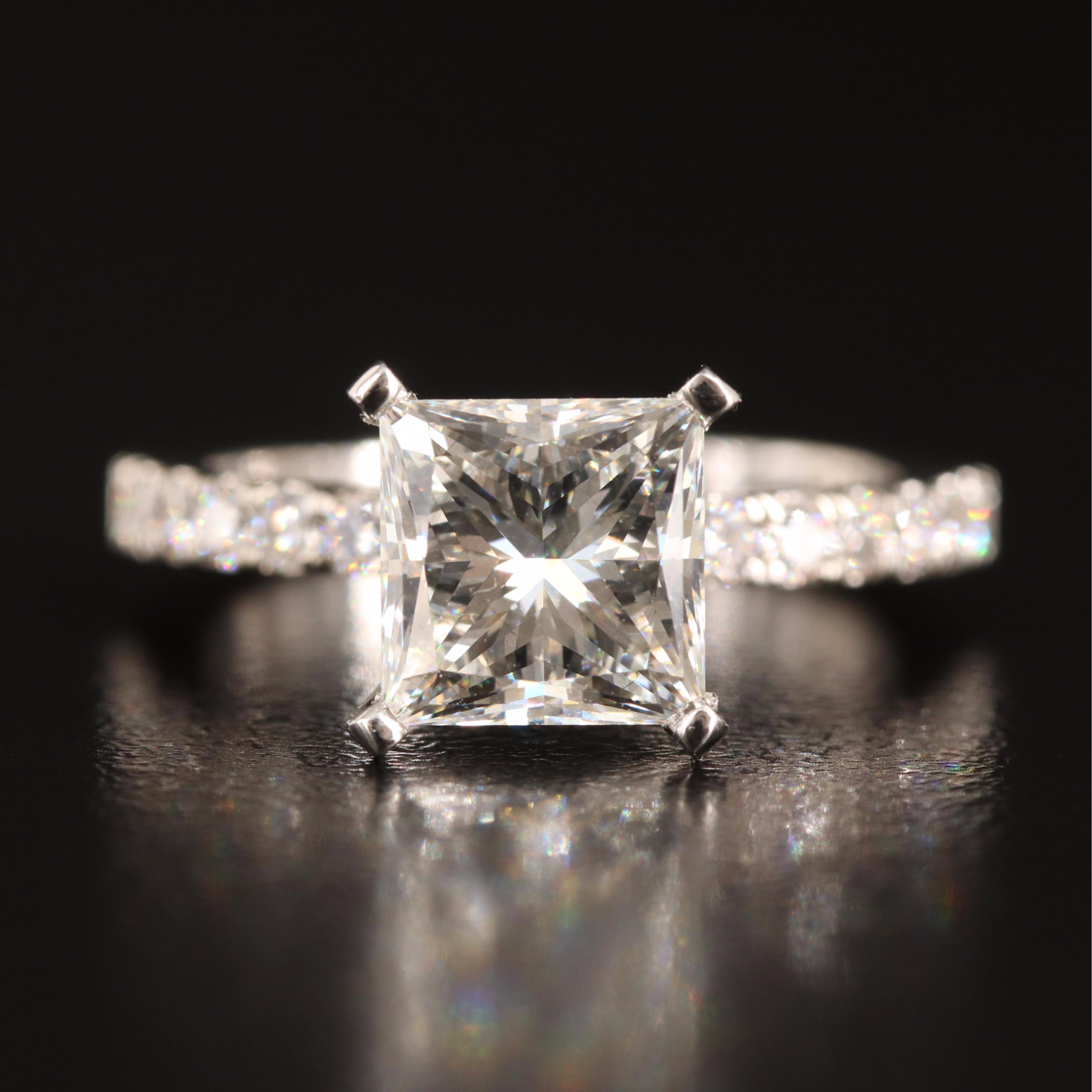 18K 2.97 CTW Lab Grown Diamond Ring with IGI Report and Platinum Head