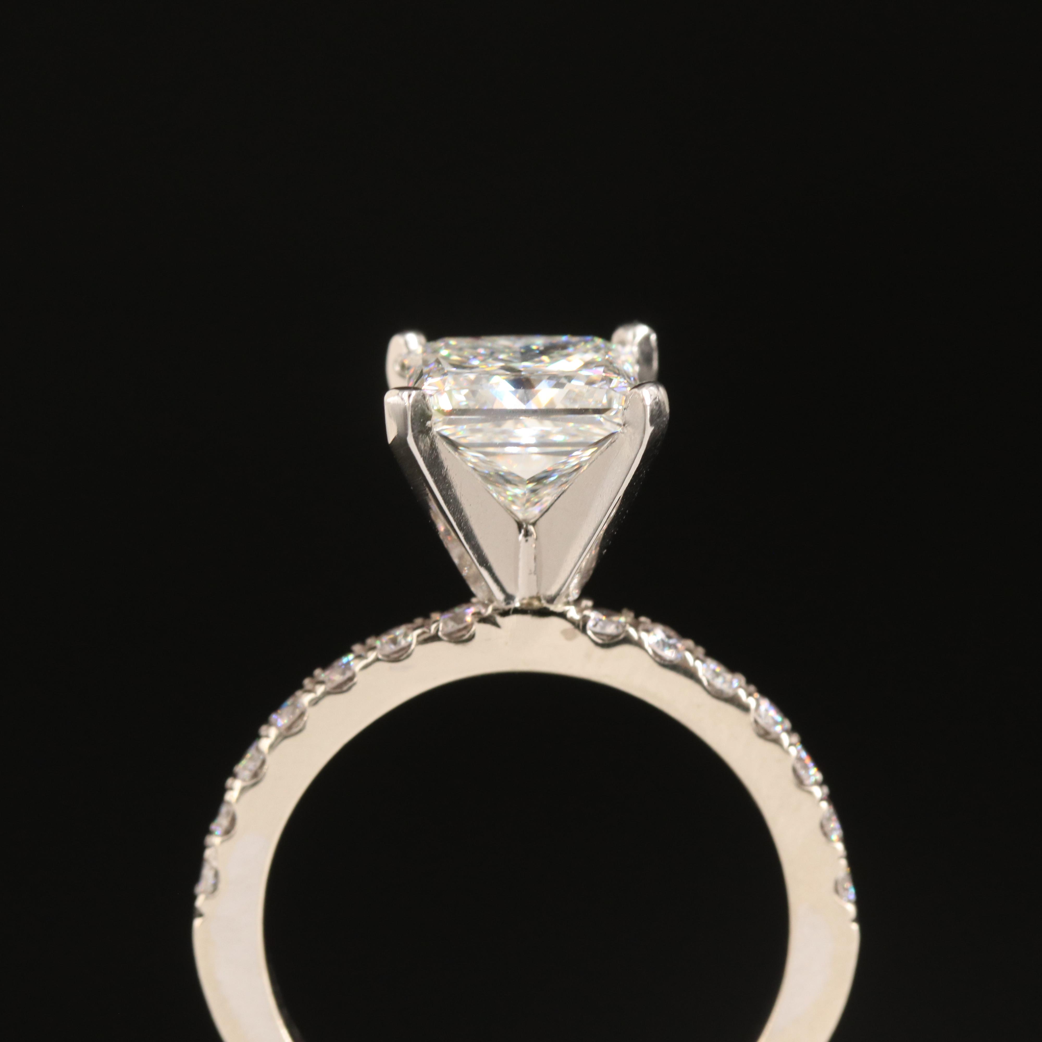 18K 2.97 CTW Lab Grown Diamond Ring with IGI Report and Platinum Head