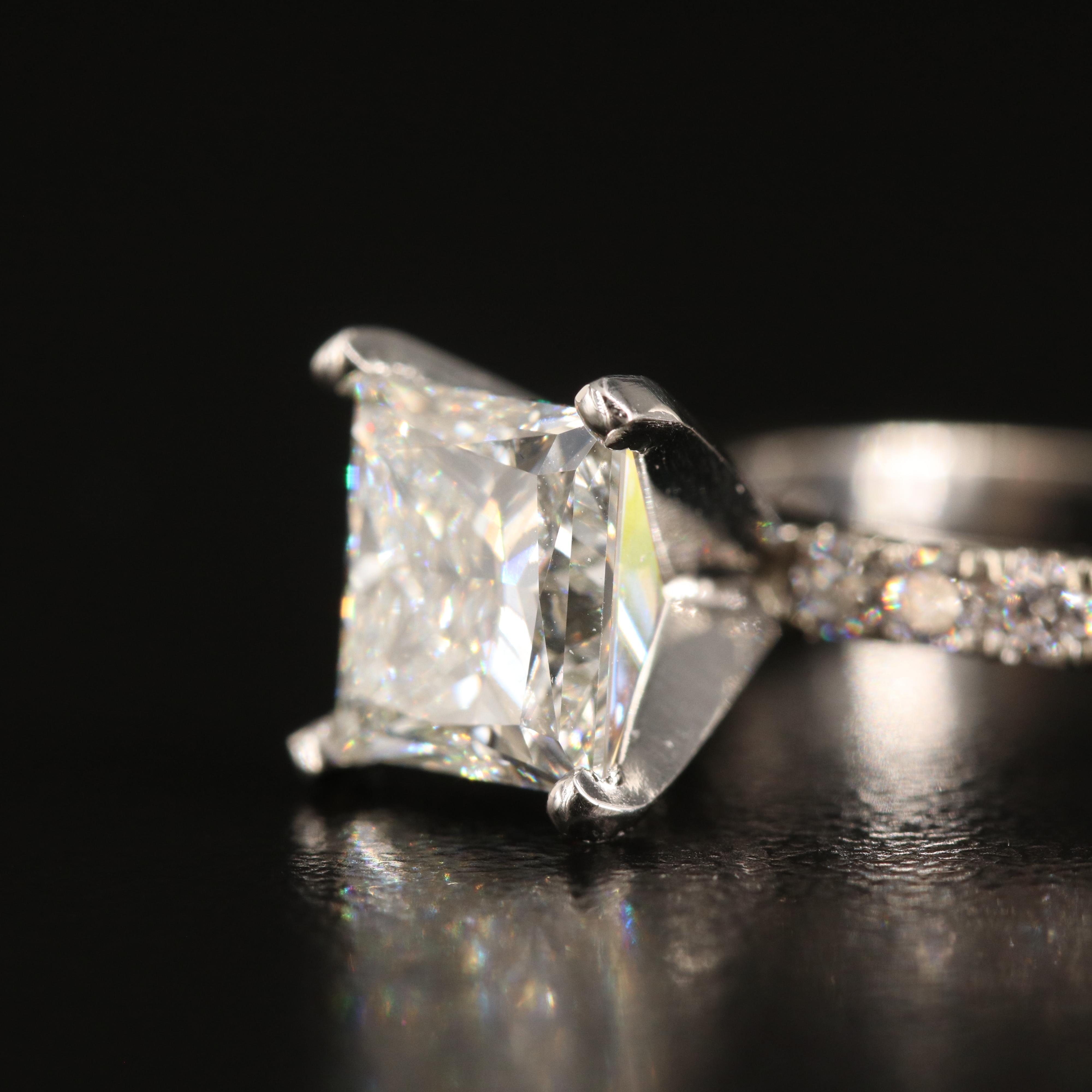 18K 2.97 CTW Lab Grown Diamond Ring with IGI Report and Platinum Head