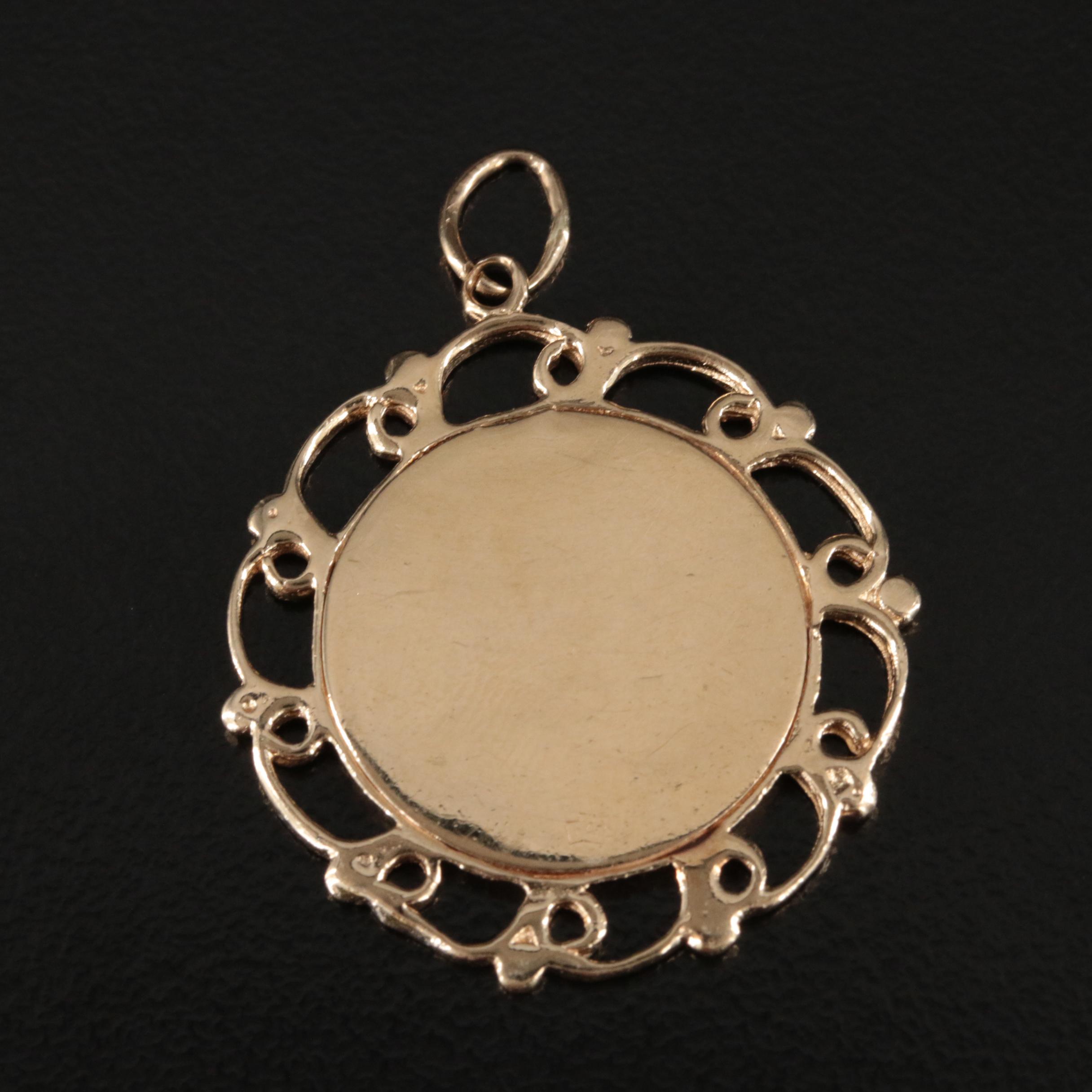 14K Aquarius Zodiac Pendant