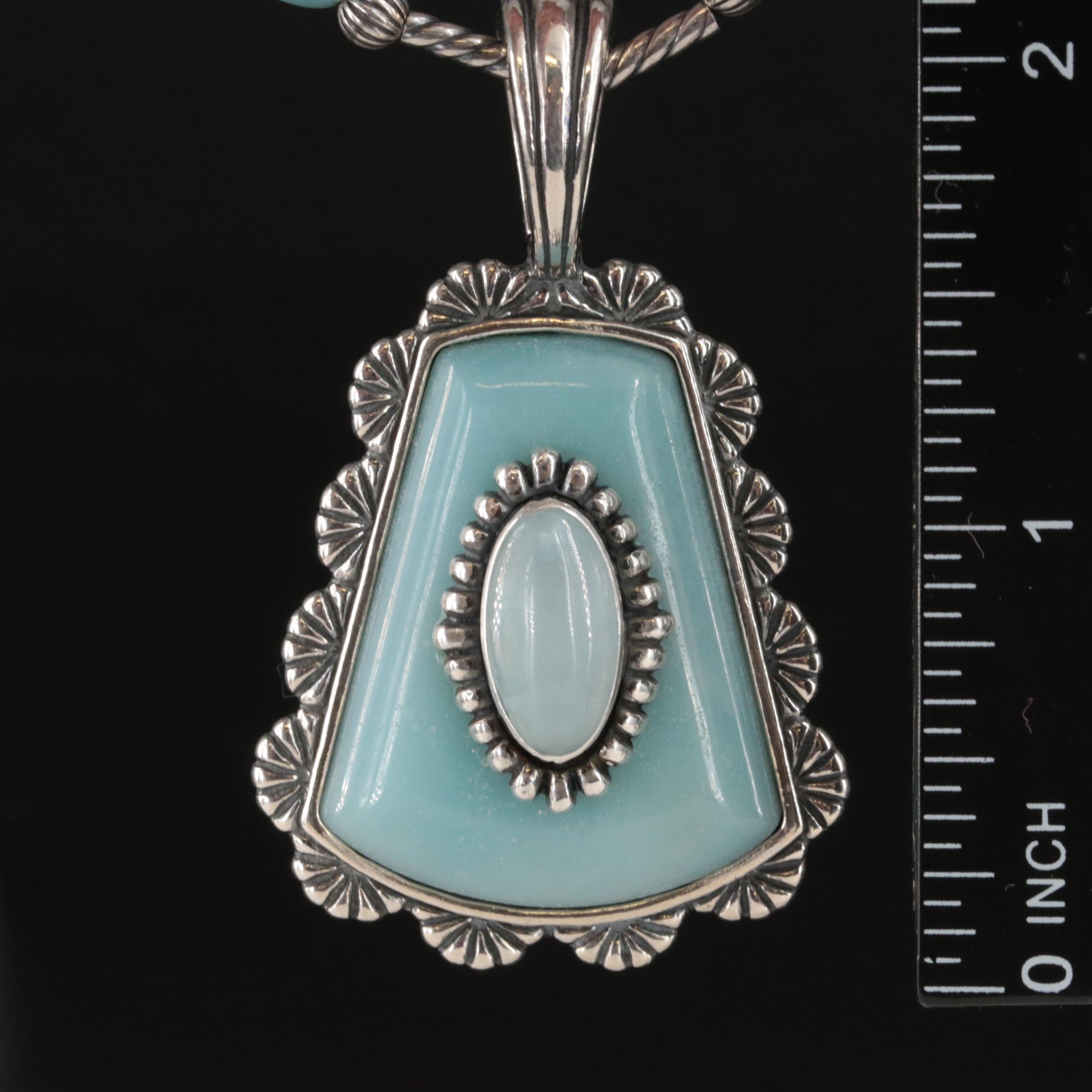 Carolyn Pollack for Relios Sterling Enhancer Pendant Necklace with Pearl