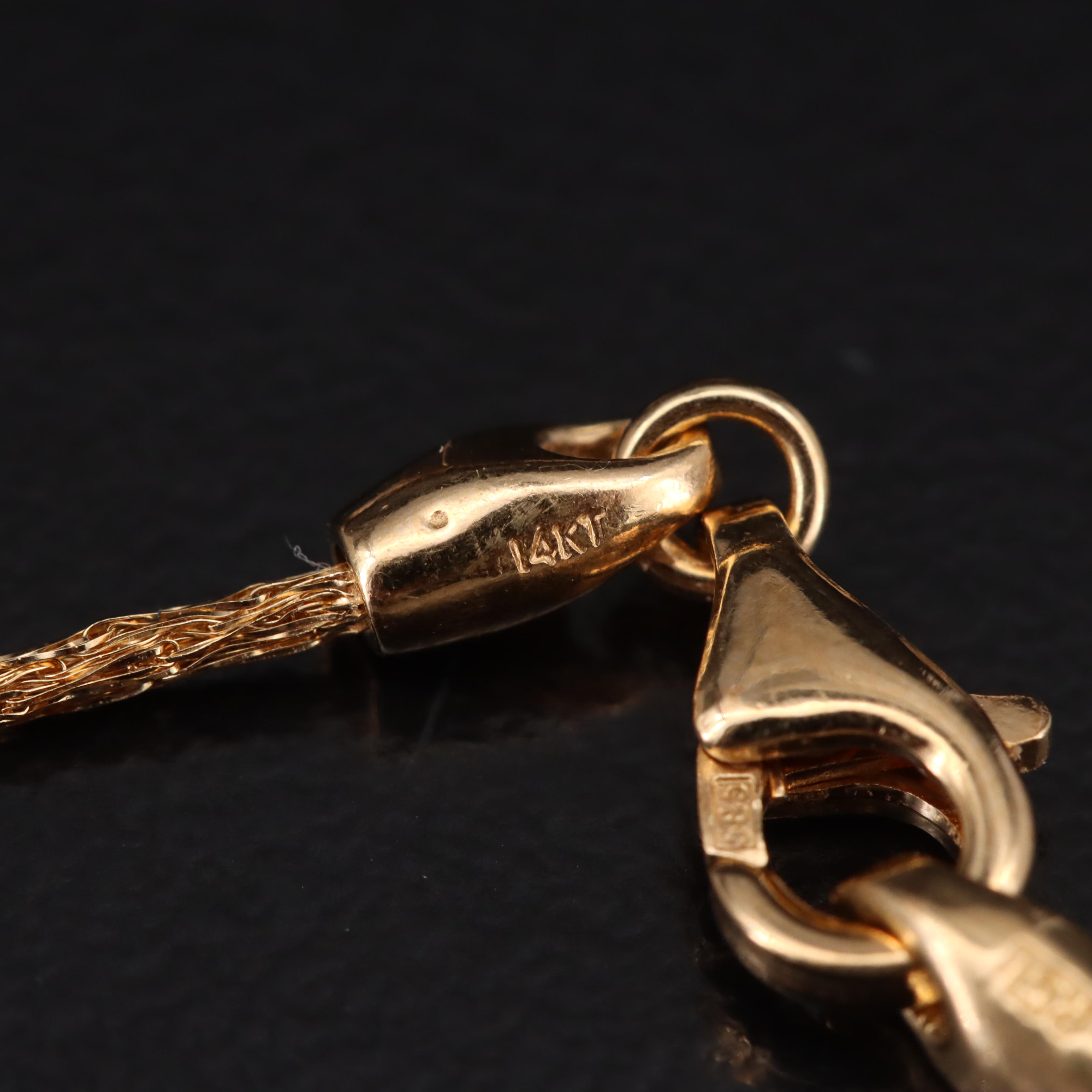 14K Rock Crystal Quartz Mesh Station Necklace