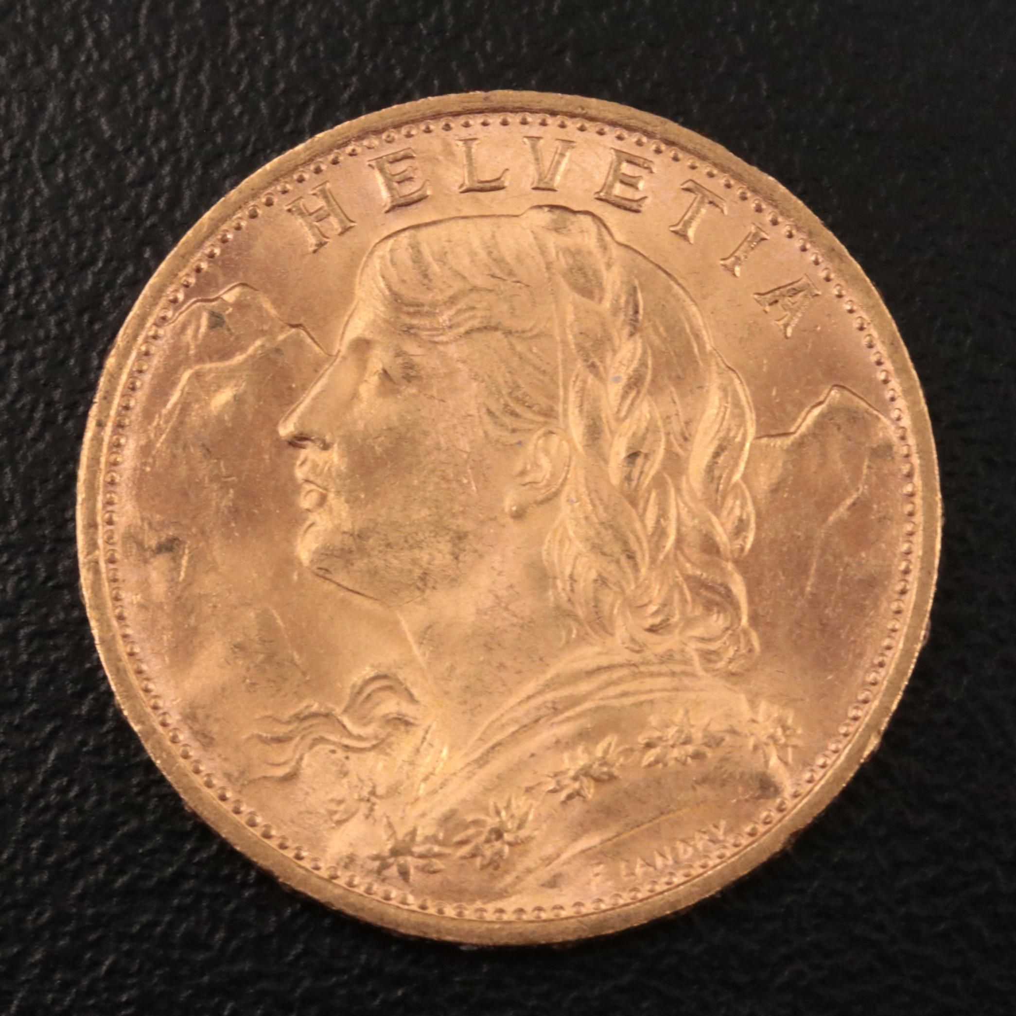 1930 Switzerland 20-Francs Gold Coin