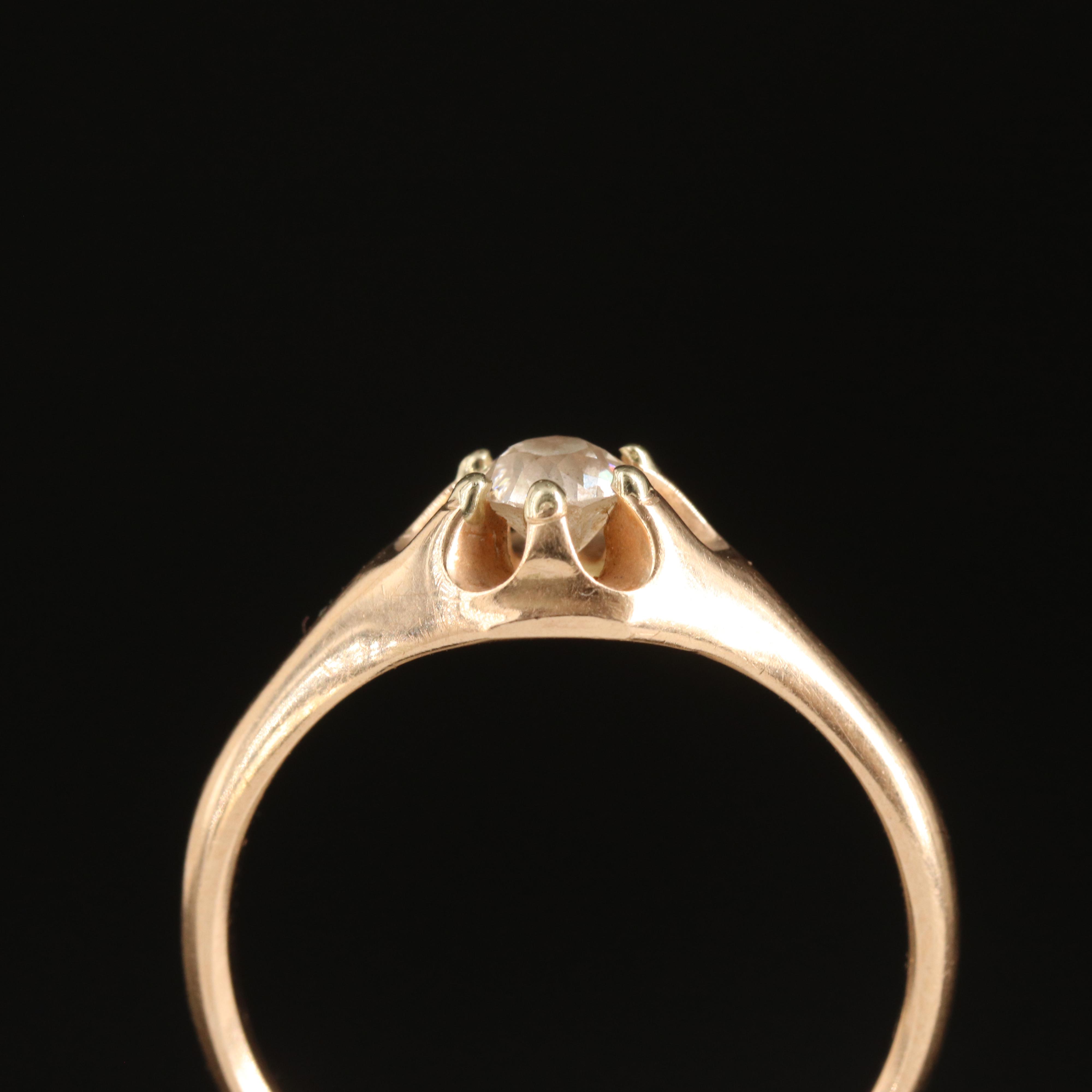 Vintage Wood & Sons 14K 0.25 CT Diamond Belcher Ring