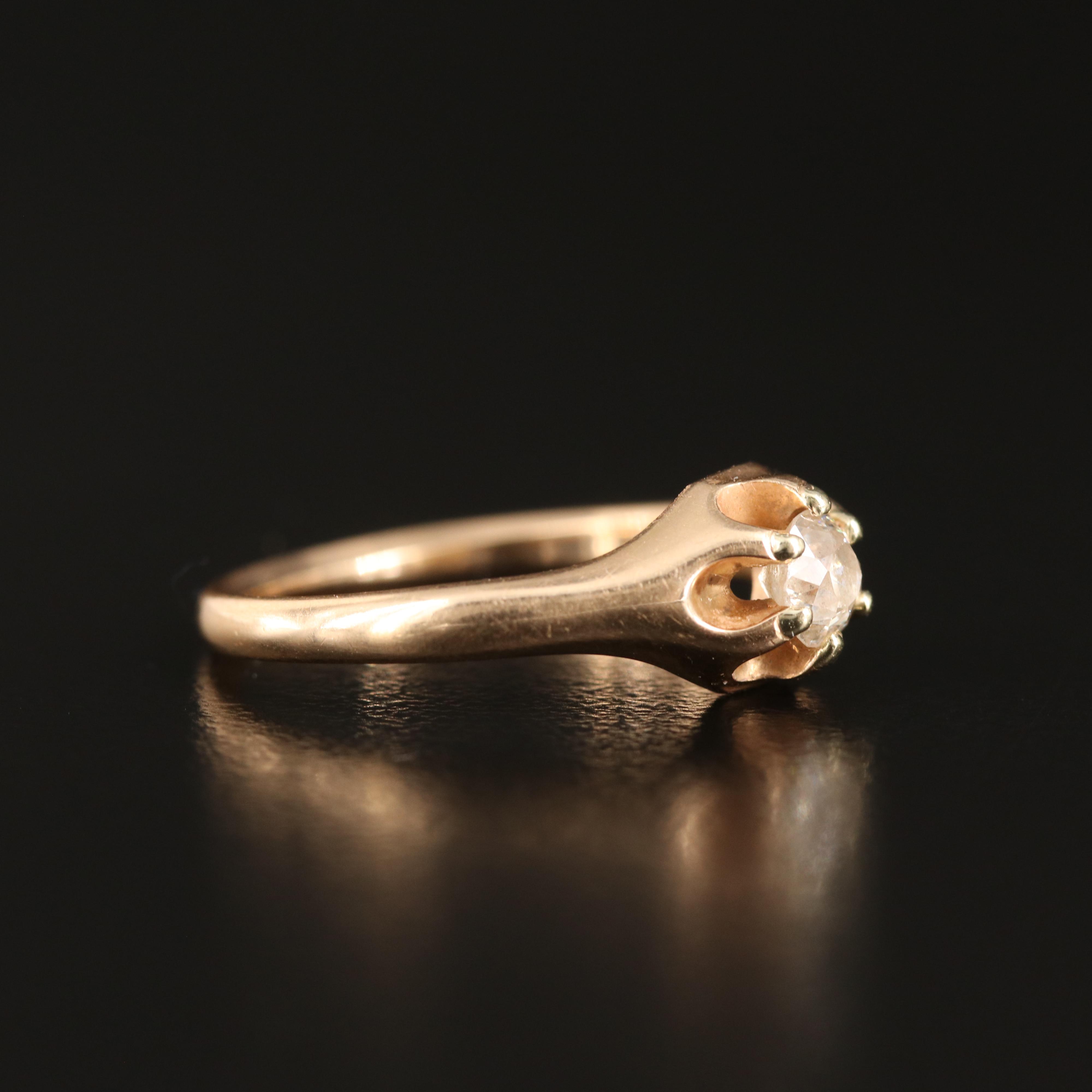 Vintage Wood & Sons 14K 0.25 CT Diamond Belcher Ring