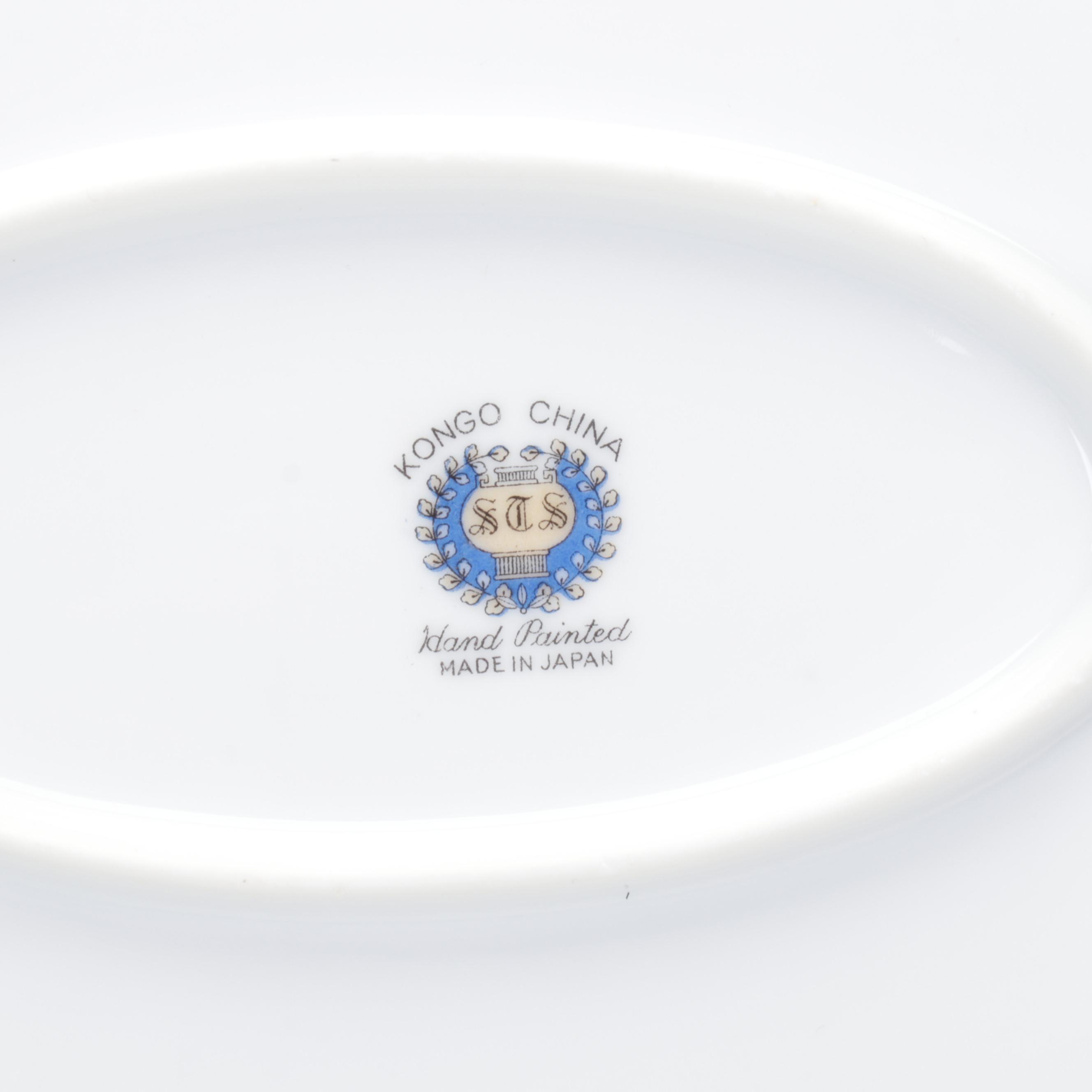 Kongo China Gilded Porcelain Tableware, Mid-20th Century