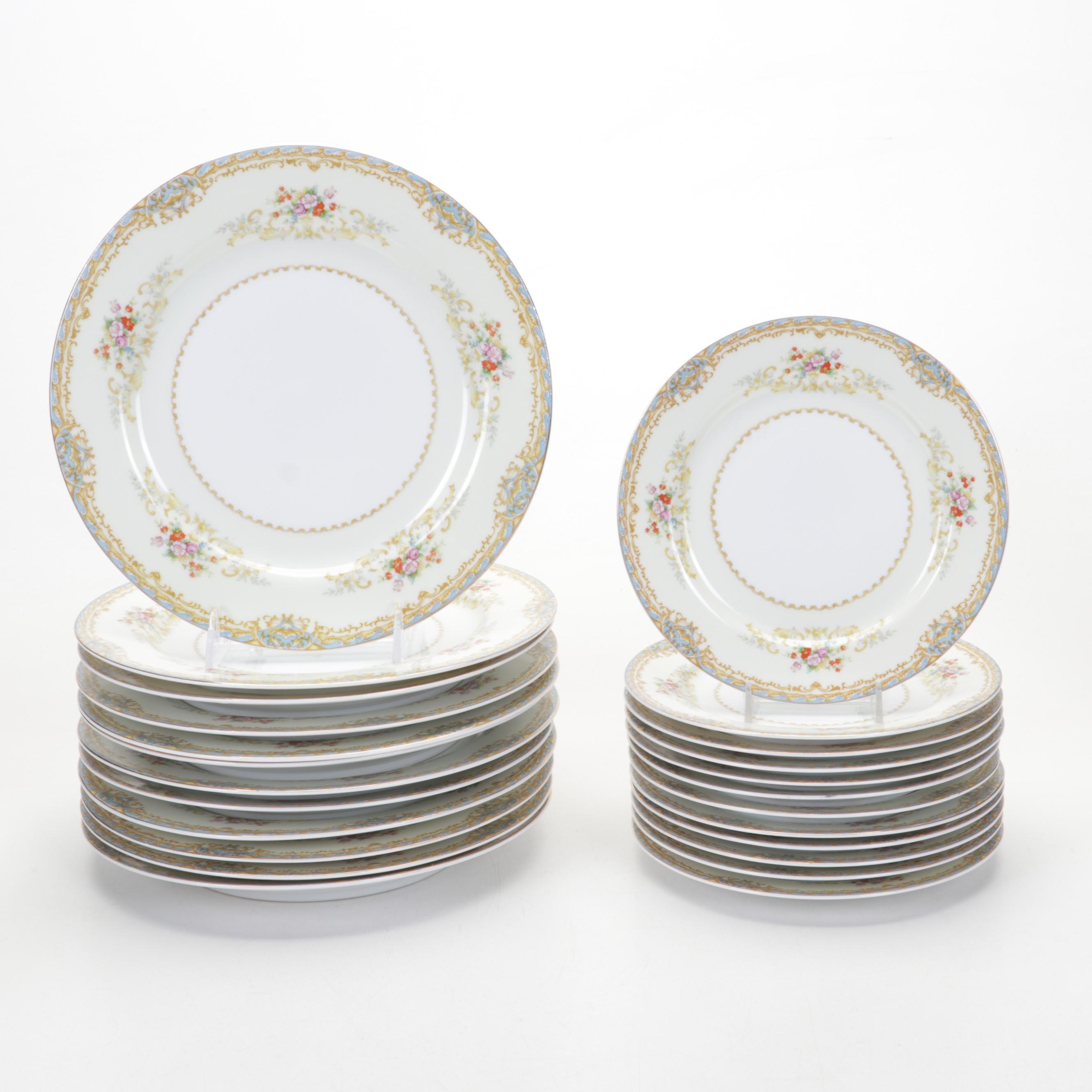 Kongo China Gilded Porcelain Tableware, Mid-20th Century