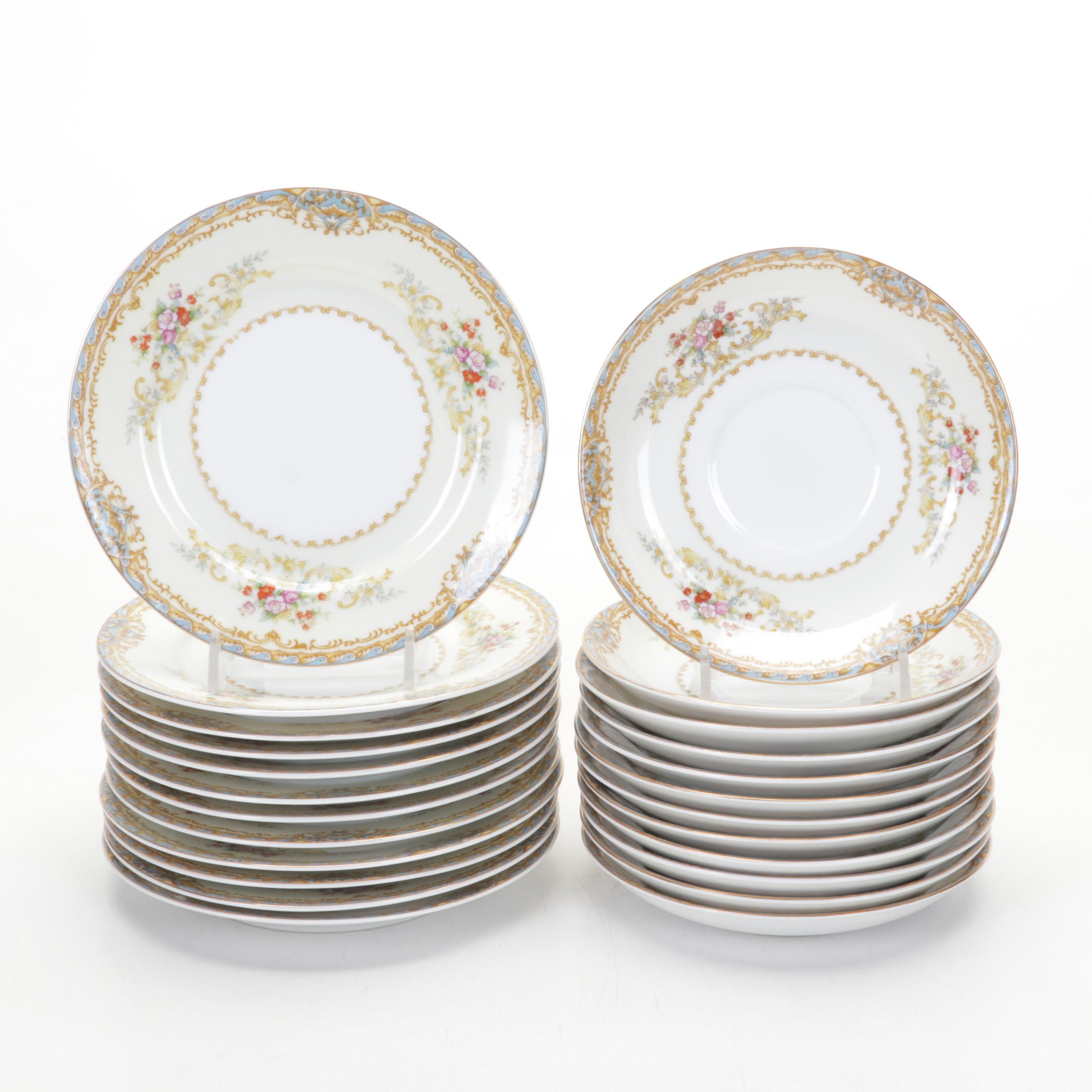 Kongo China Gilded Porcelain Tableware, Mid-20th Century