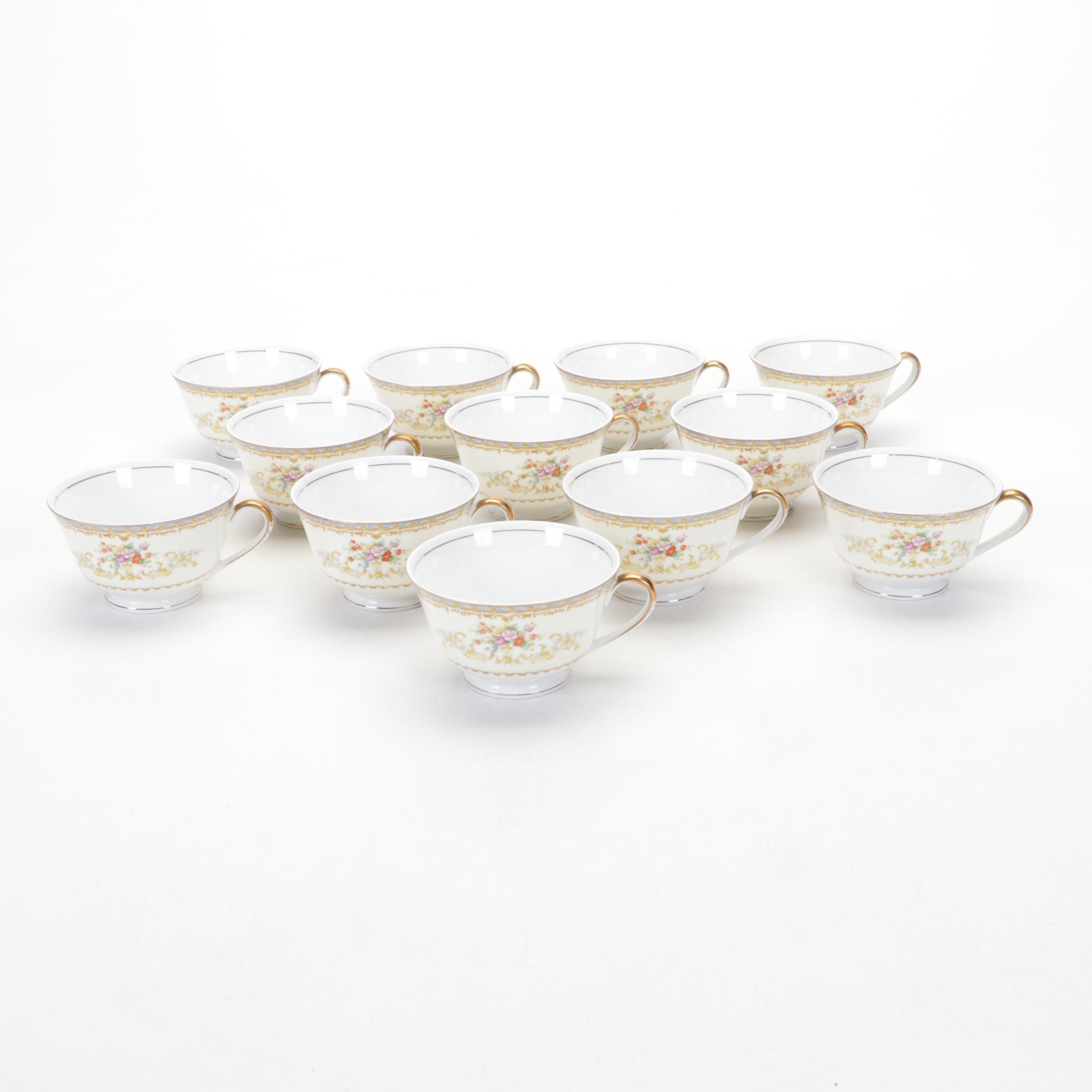 Kongo China Gilded Porcelain Tableware, Mid-20th Century