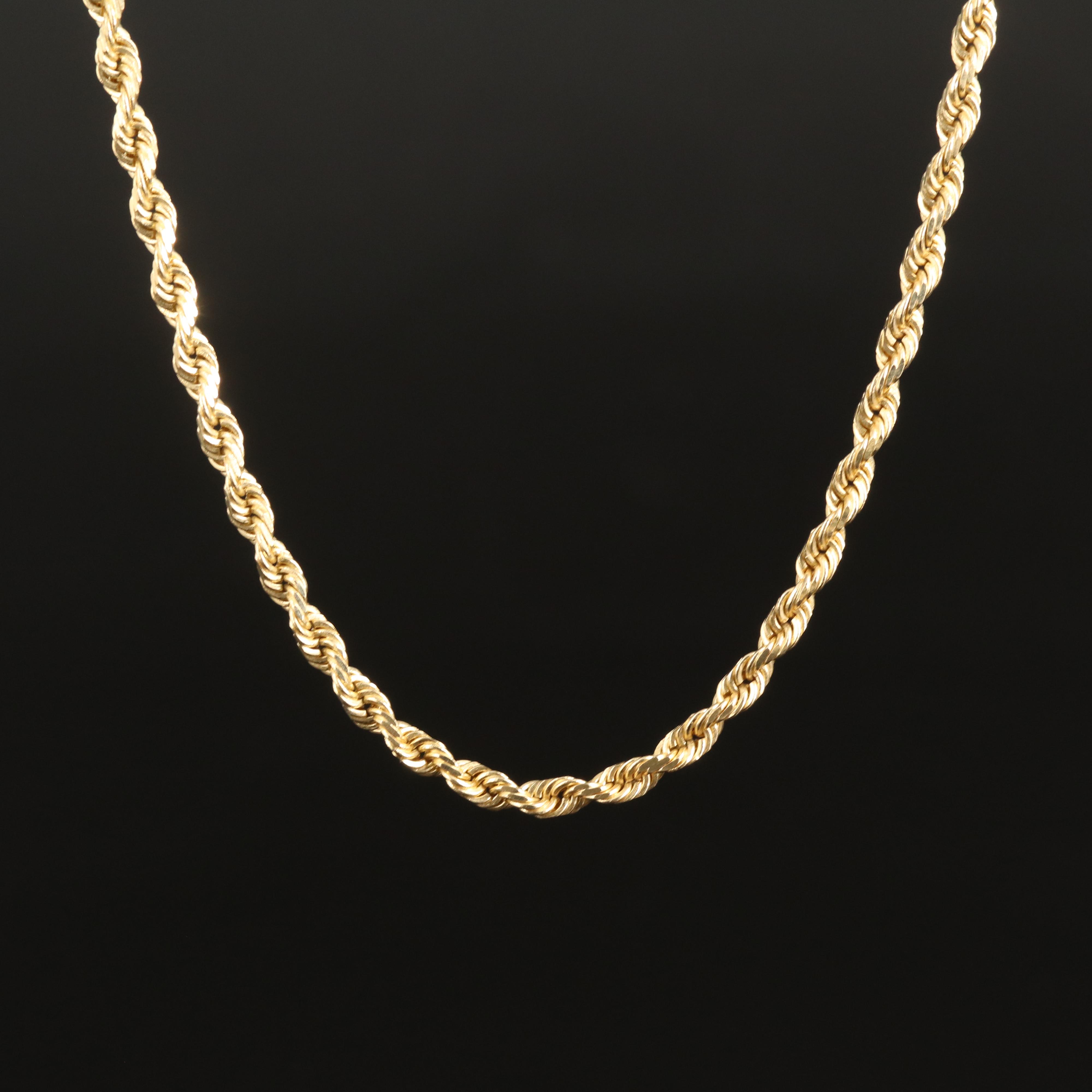 14K Rope Chain Necklace