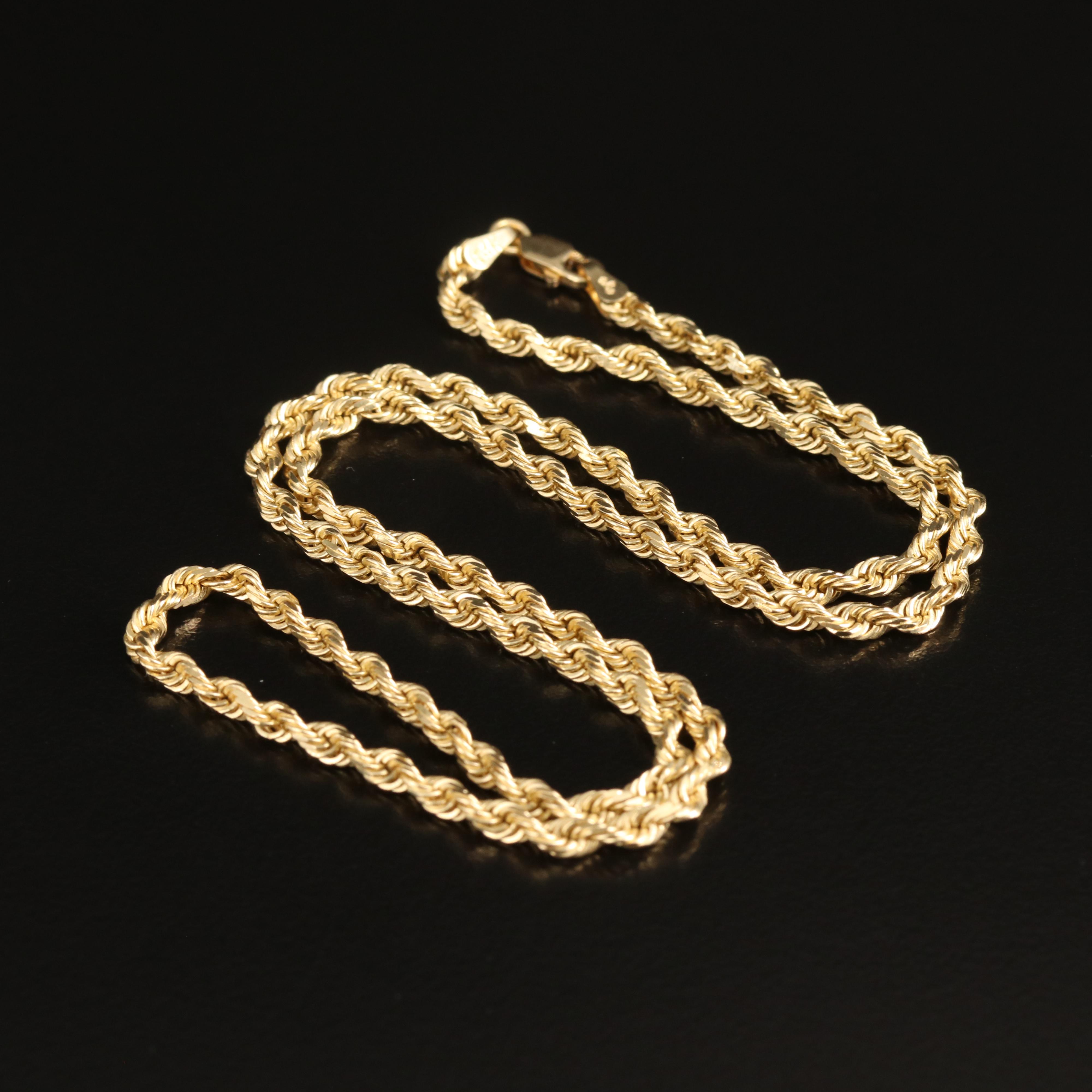 14K Rope Chain Necklace