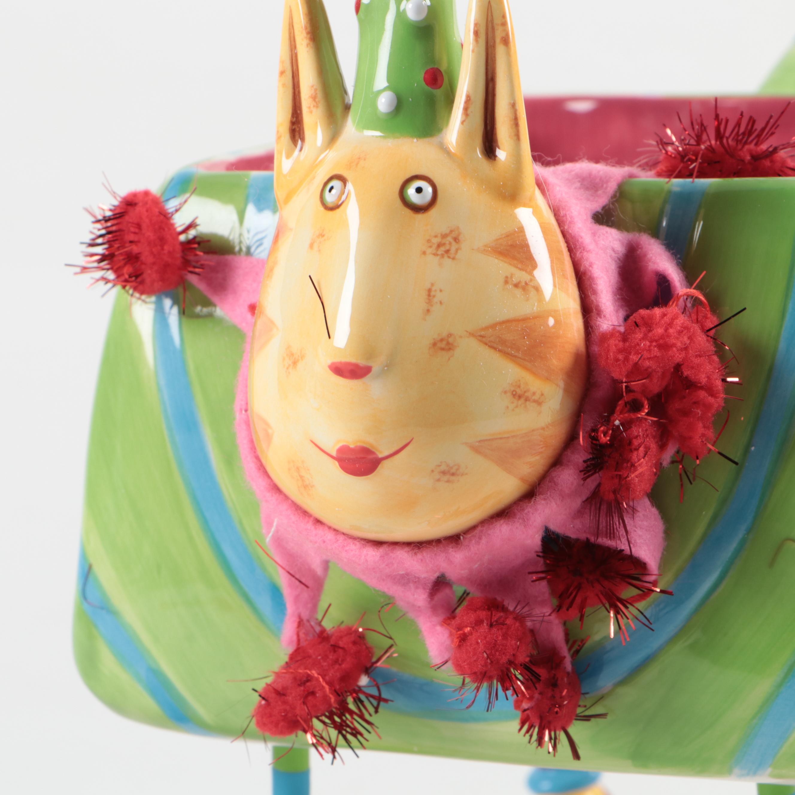 Department 56 Patience Brewster "Christmas Krinkles" Cat Dish