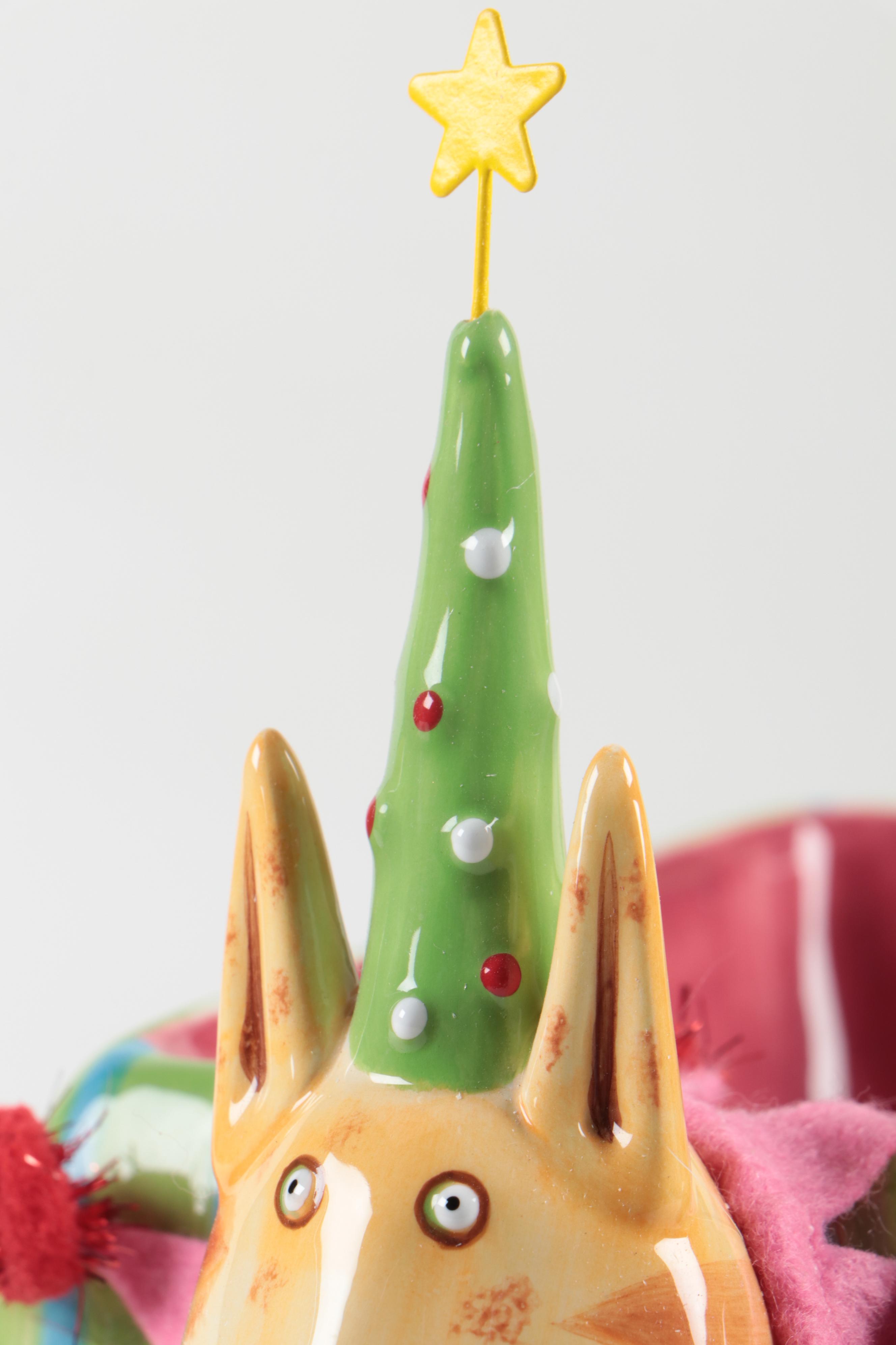 Department 56 Patience Brewster "Christmas Krinkles" Cat Dish