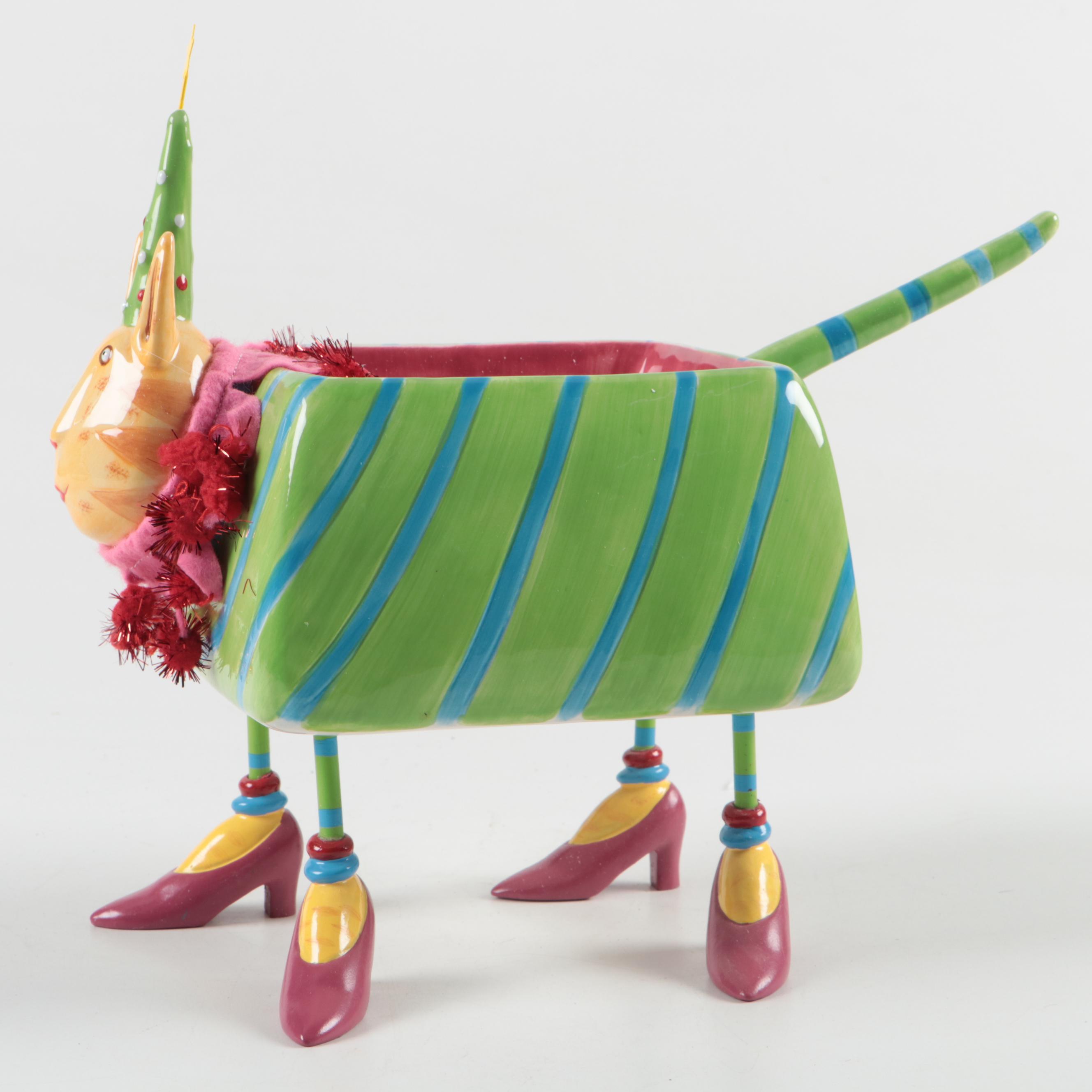 Department 56 Patience Brewster "Christmas Krinkles" Cat Dish