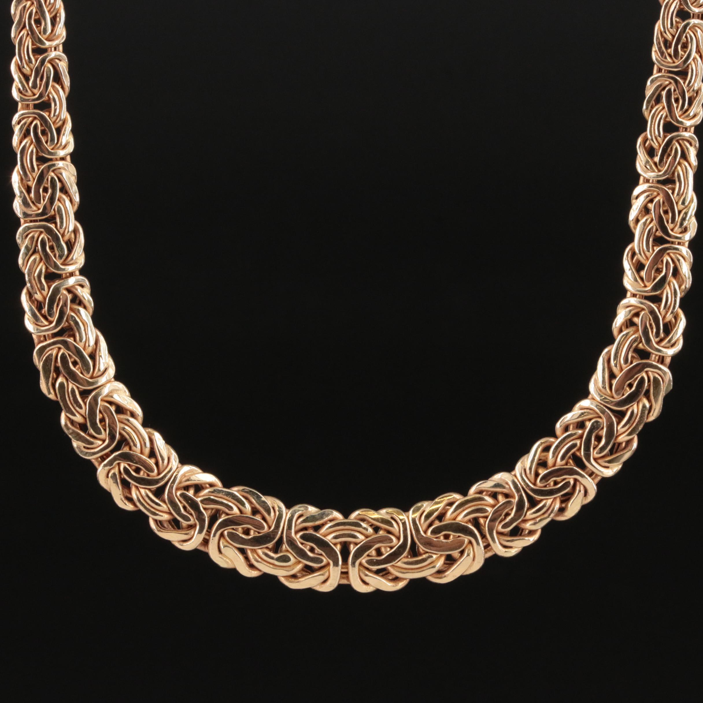 14K Graduated Byzantine Chain Necklace